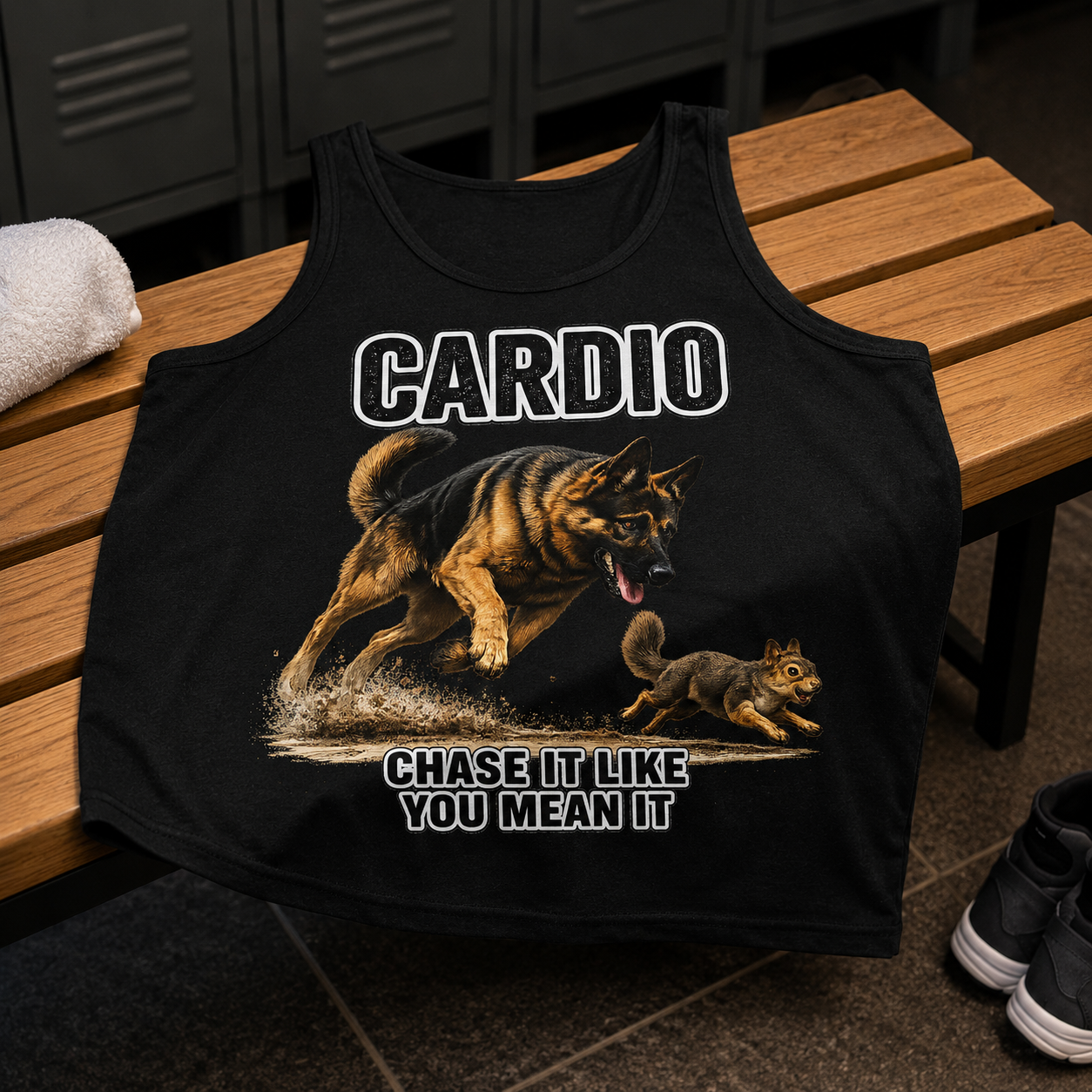 Cardio German Shepherd Tank Top | Workout Tank | Fitness Shirt for Dog Lovers