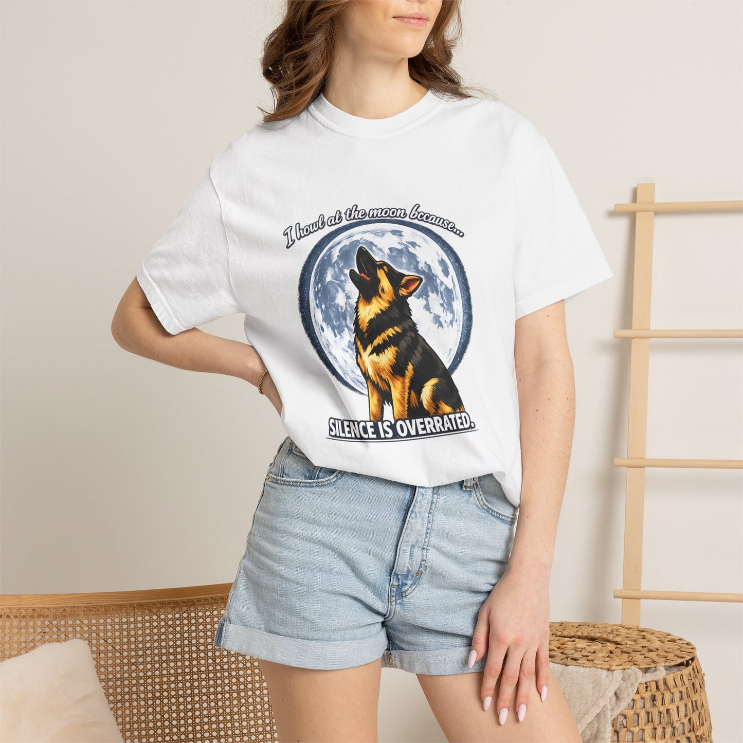 Howl at the Moon German Shepherd T-Shirt | Silence Is Overrated