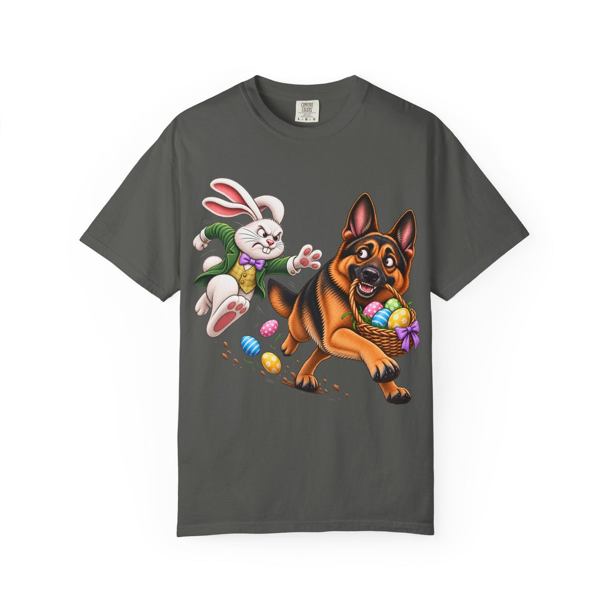 German Shepherd Easter Shirt – Funny Bunny Chase GSD T-Shirt