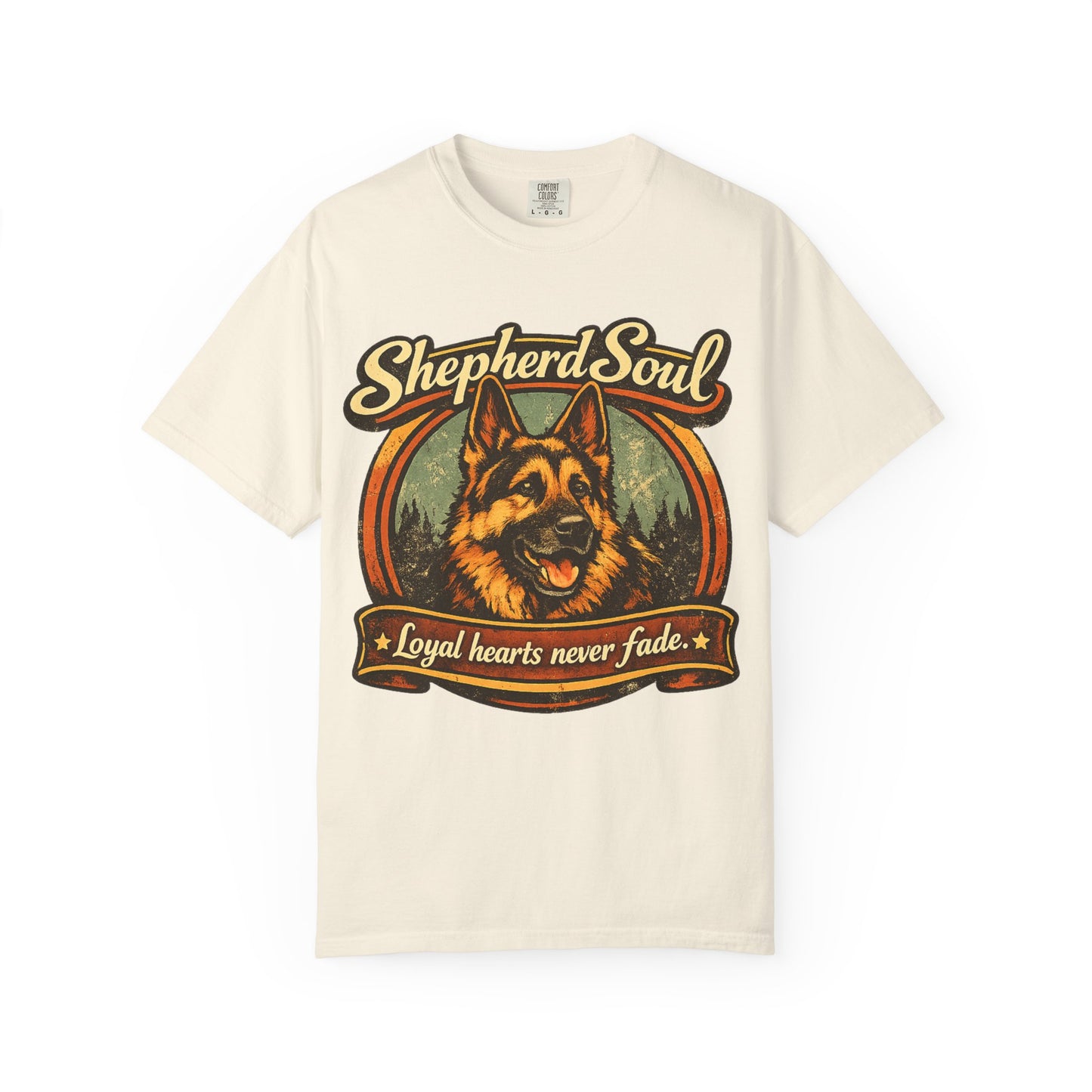 Shepherd Soul German Shepherd Portrait T-Shirt | Loyal Hearts Never Fade