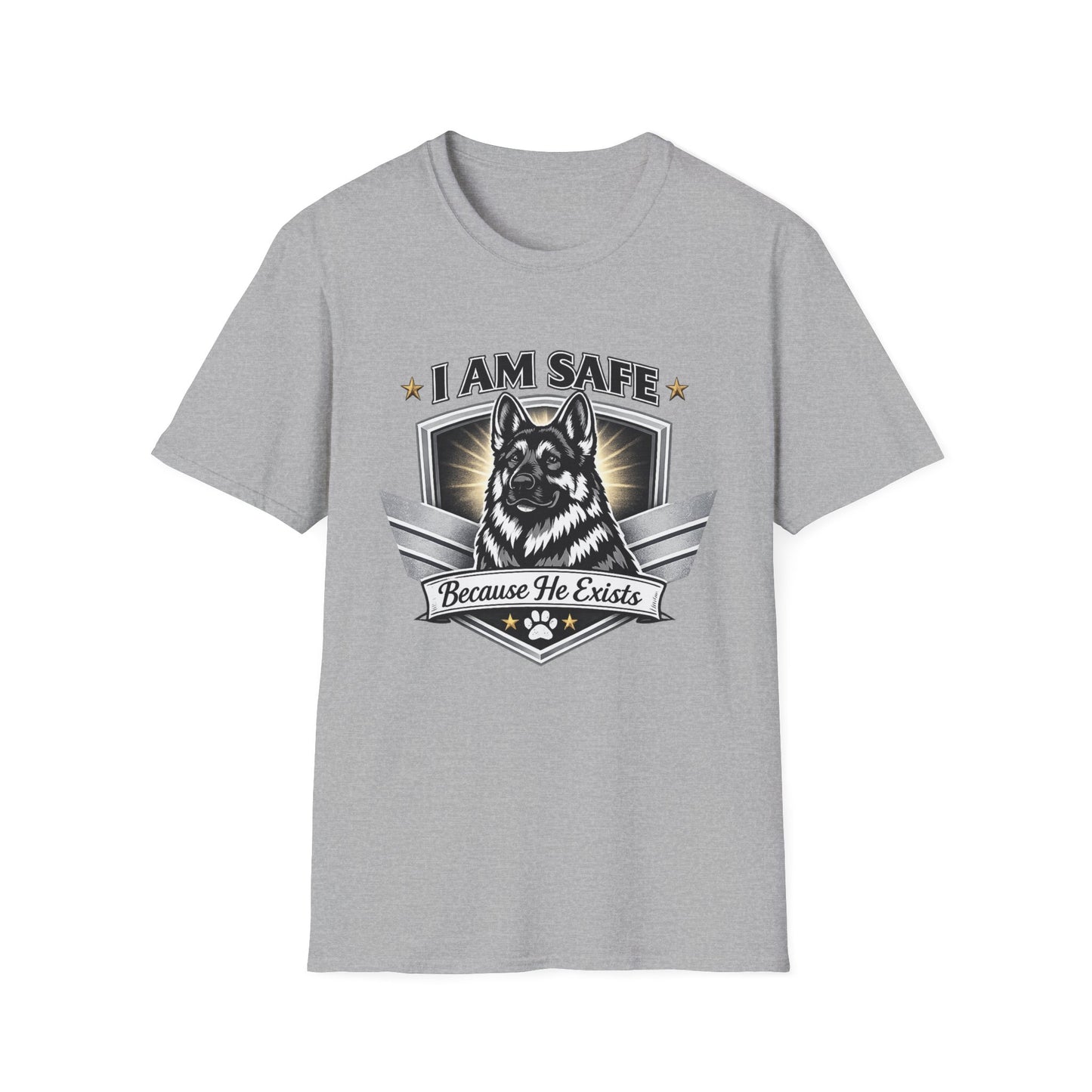 I AM SAFE German Shepherd T-Shirt — K9 Protection Dog Lover Tee