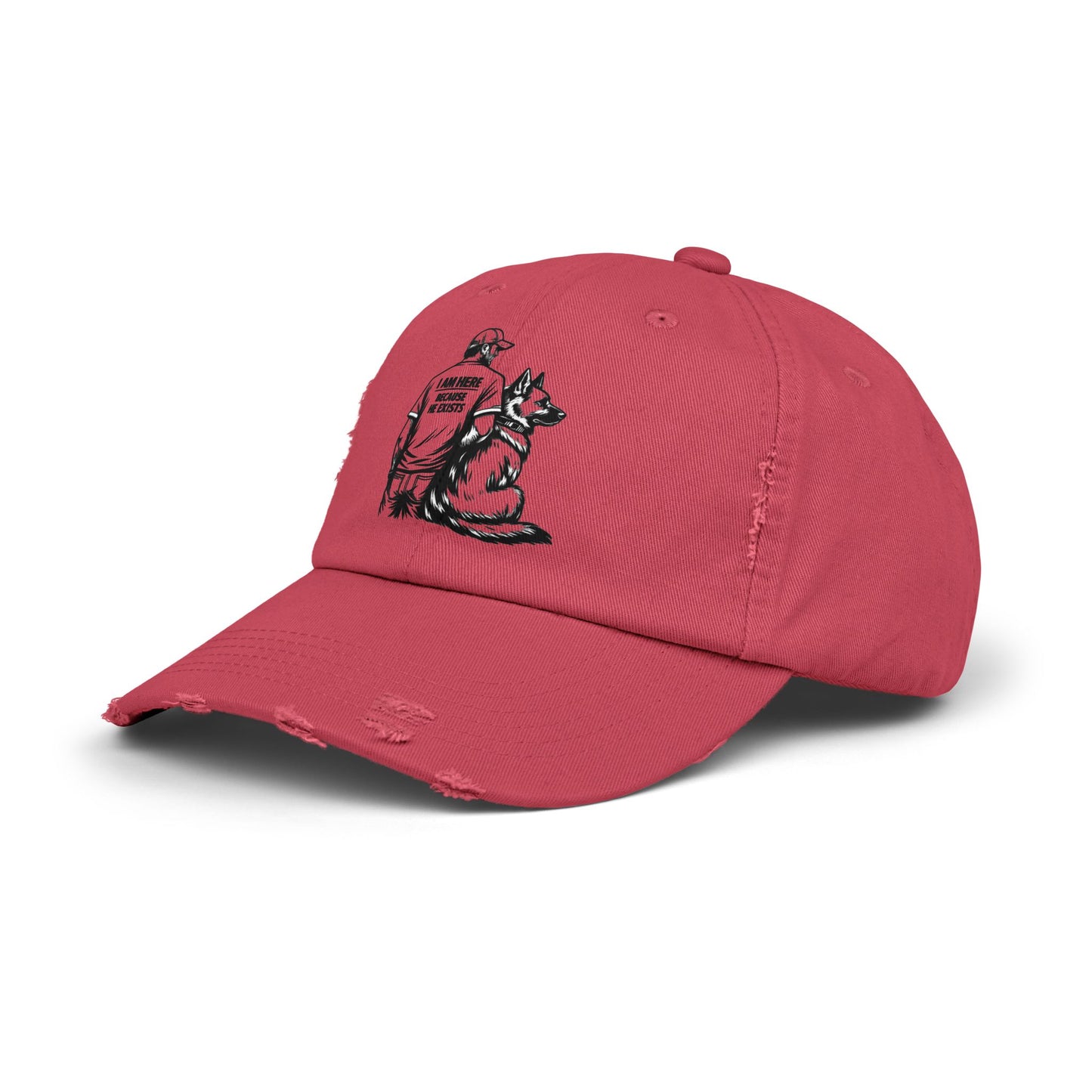 Dad and Dog Distressed Cap — Veteran/First Responder Tribute Hat