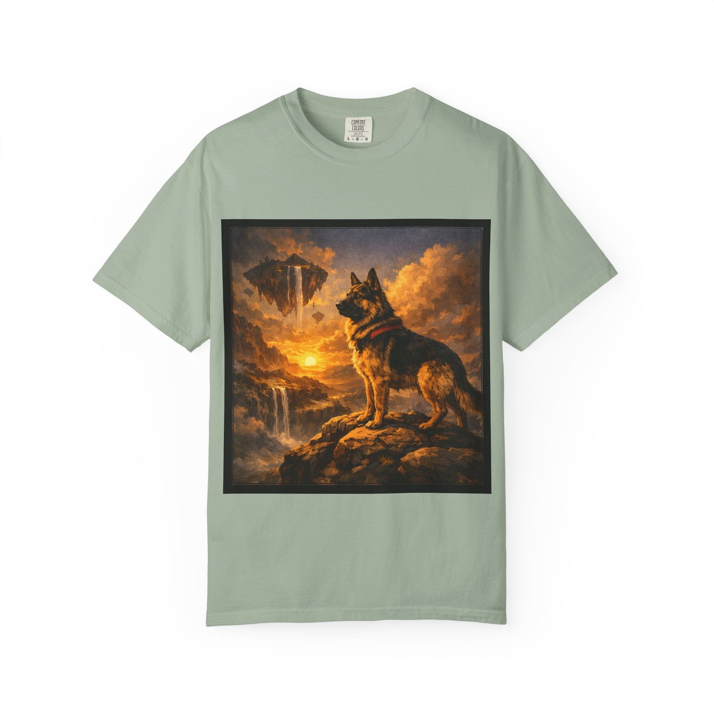 German Shepherd at Sunset T-shirt | Dog Portrait, Epic Landscape