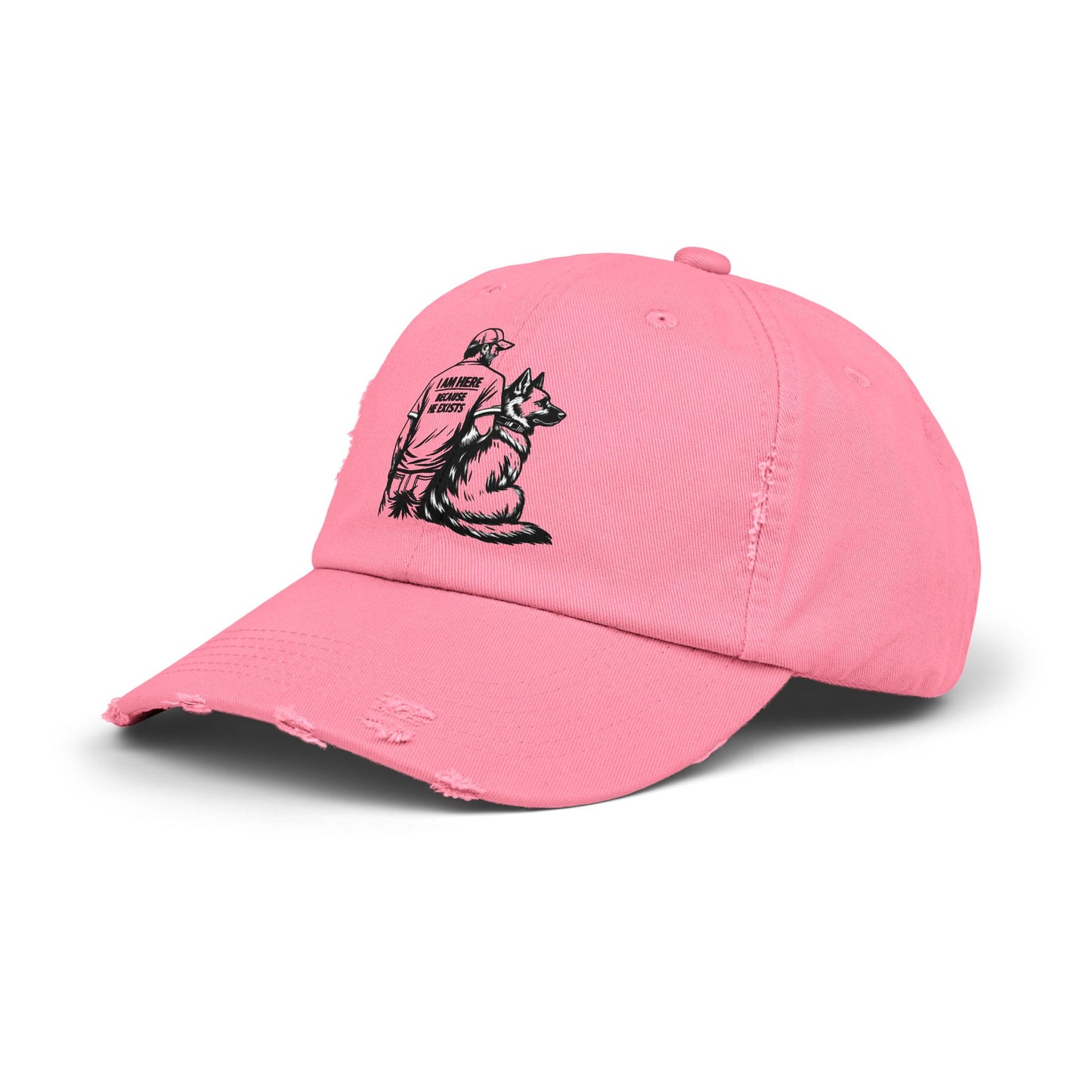 Dad and Dog Distressed Cap — Veteran/First Responder Tribute Hat