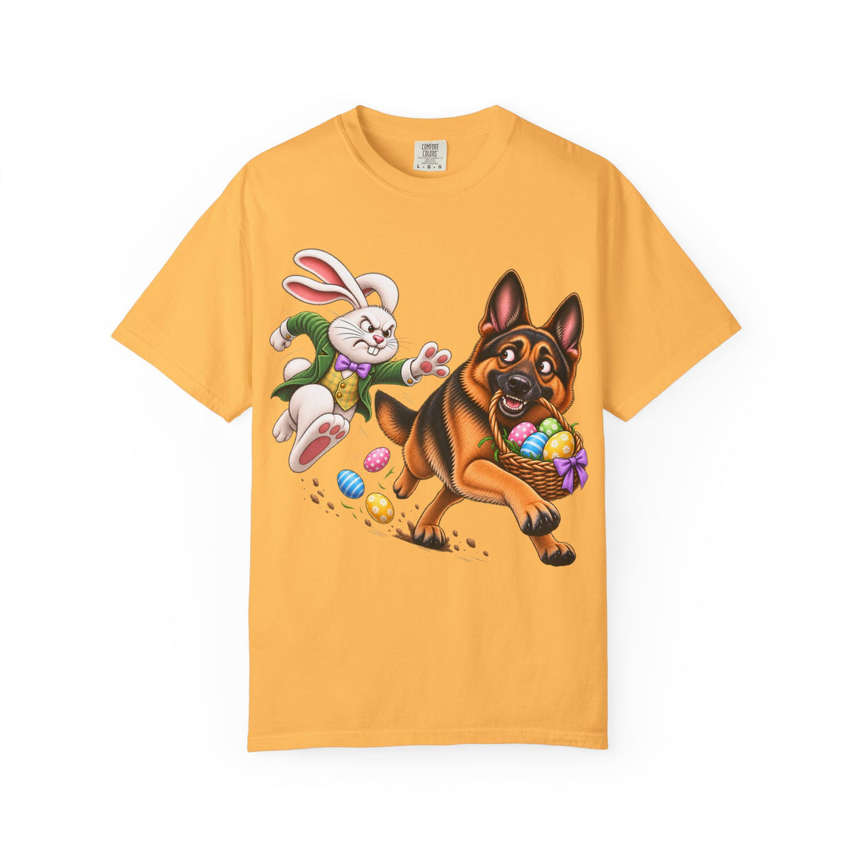 German Shepherd Easter Shirt – Funny Bunny Chase GSD T-Shirt