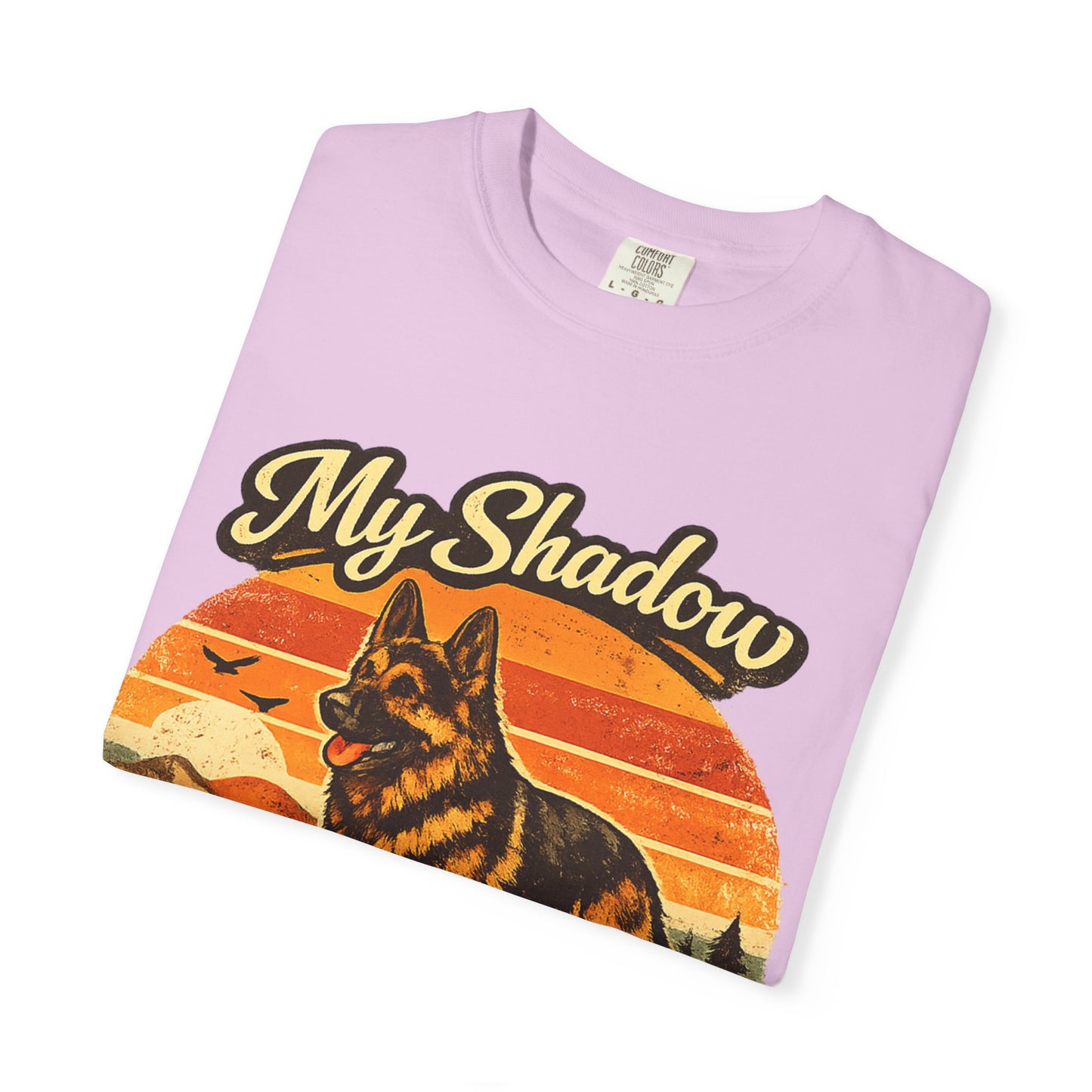 German Shepherd 'My Shadow' Vintage Sunset T-Shirt | Dog Lover Tee