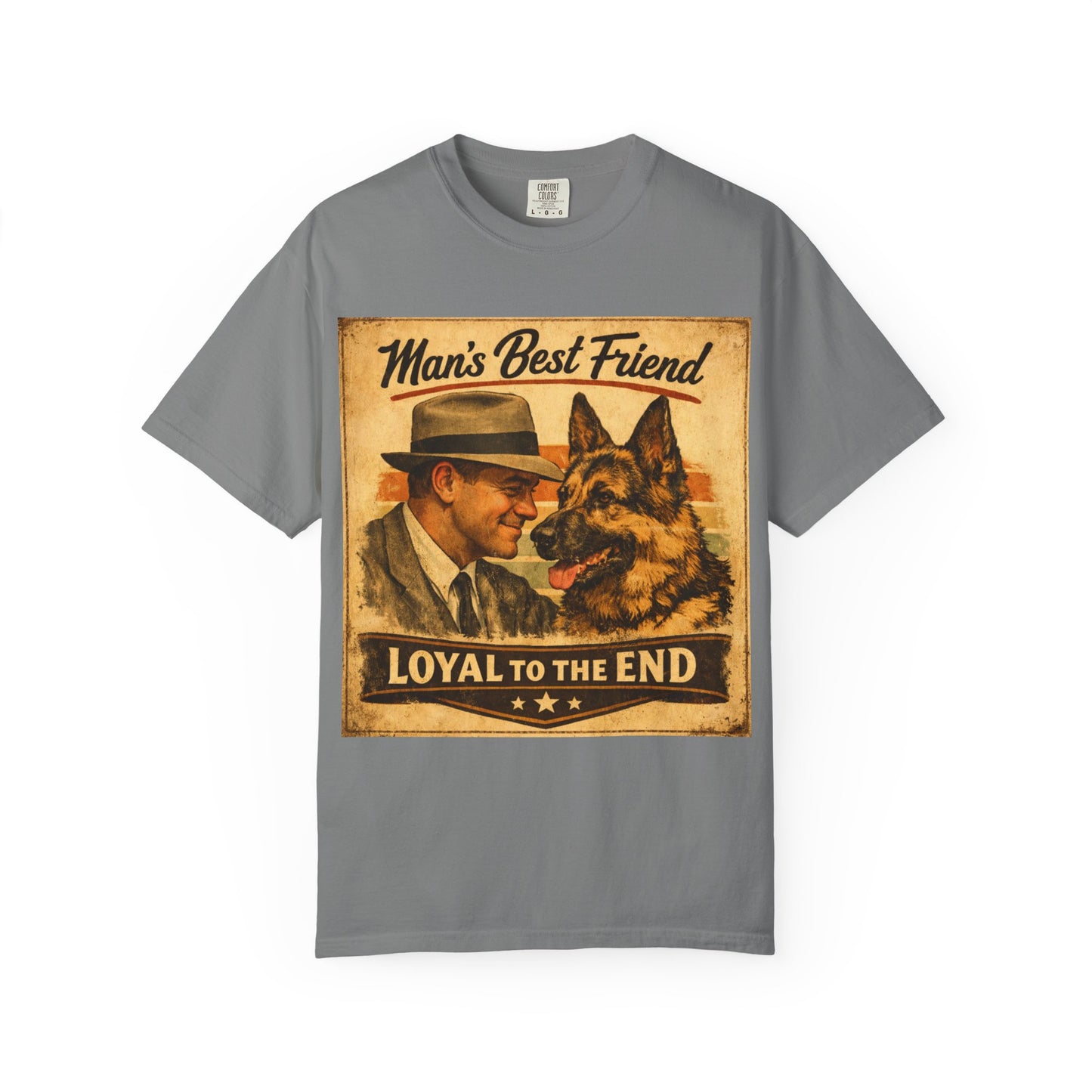 Man's Best Friend Loyal to the End T-shirt | Retro Dog Vintage Poster