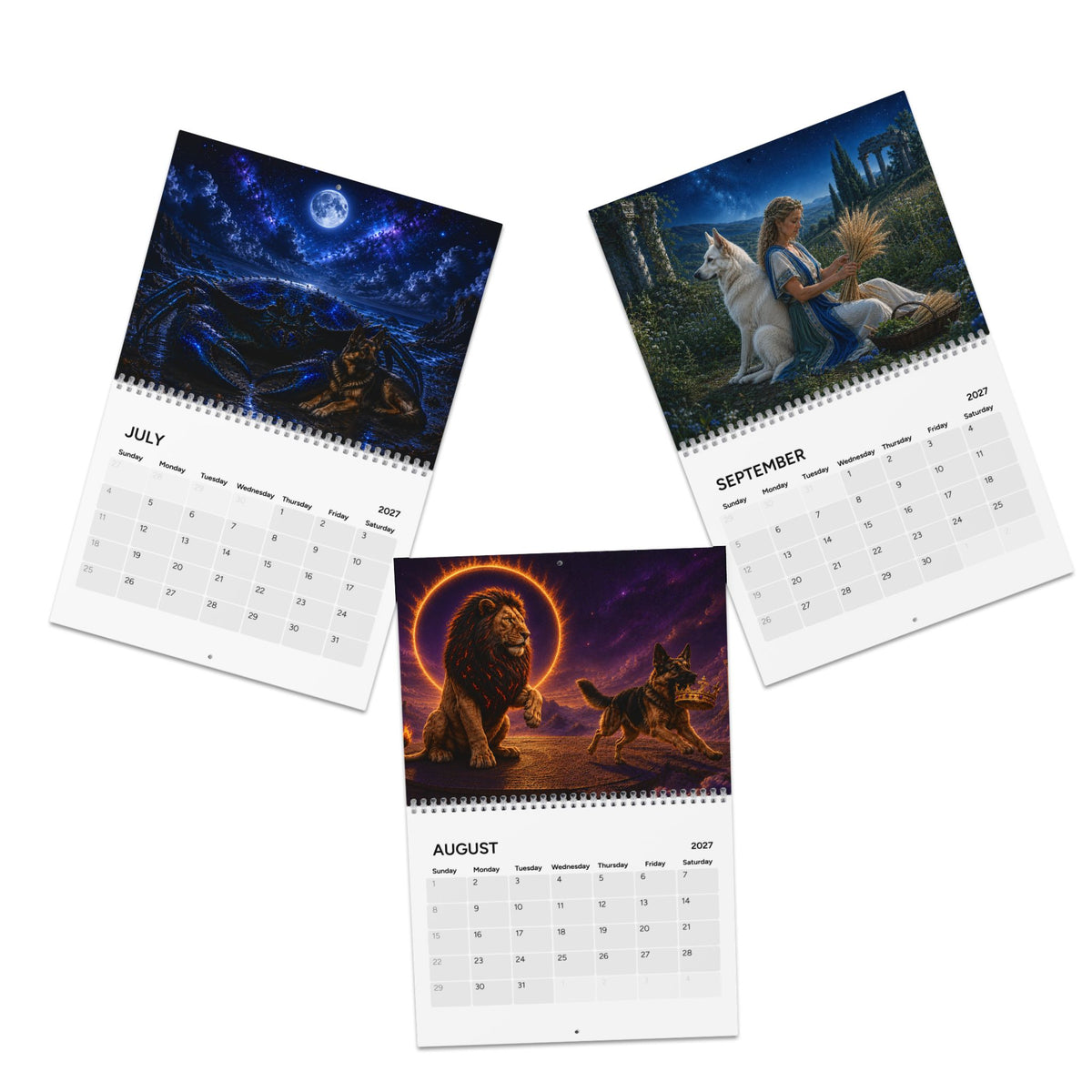 German Shepherd Zodiac 2027 Wall Calendar – Astrology Gift for GSD Lovers