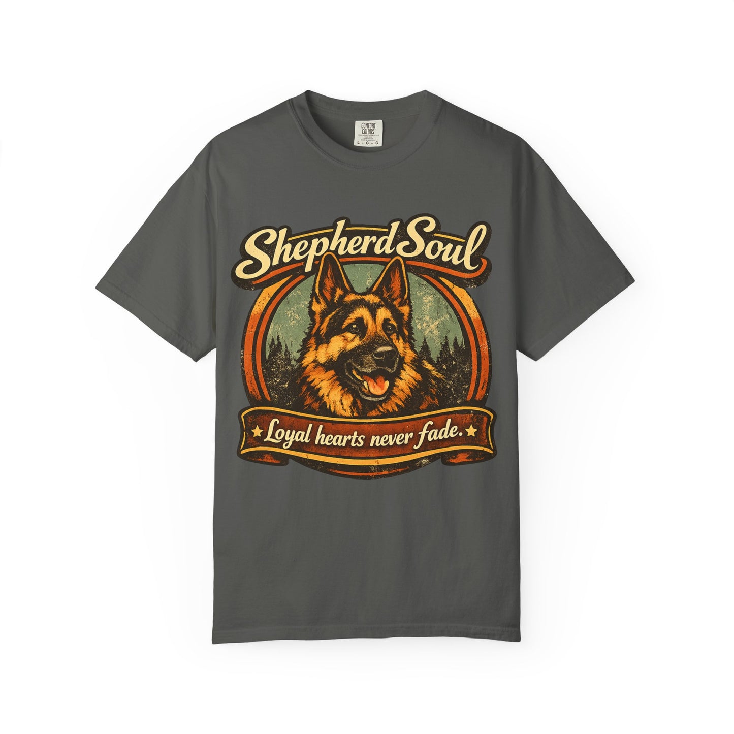 Shepherd Soul German Shepherd Portrait T-Shirt | Loyal Hearts Never Fade