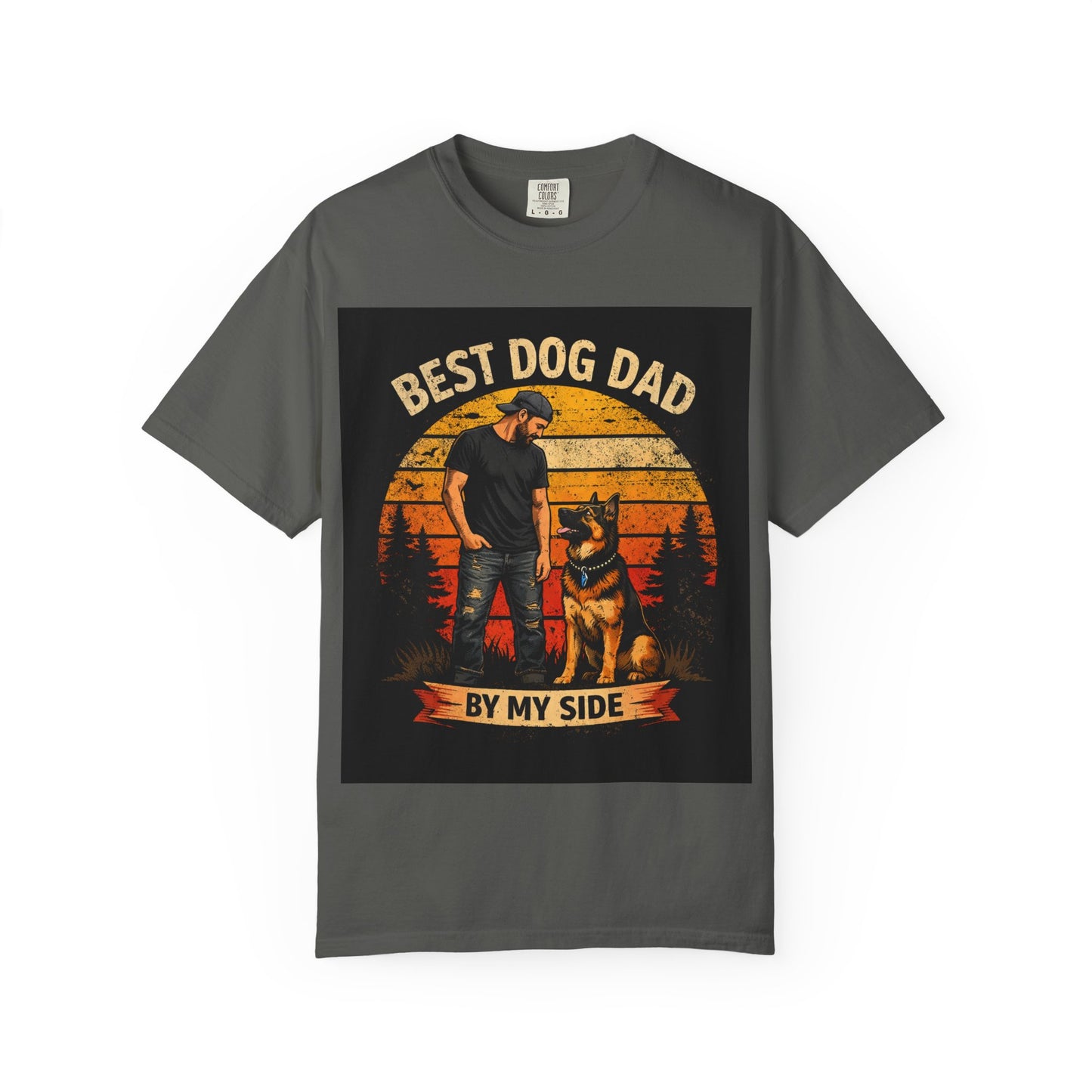 Best Dog Dad by My Side T-Shirt | Dog Lover Father Tee