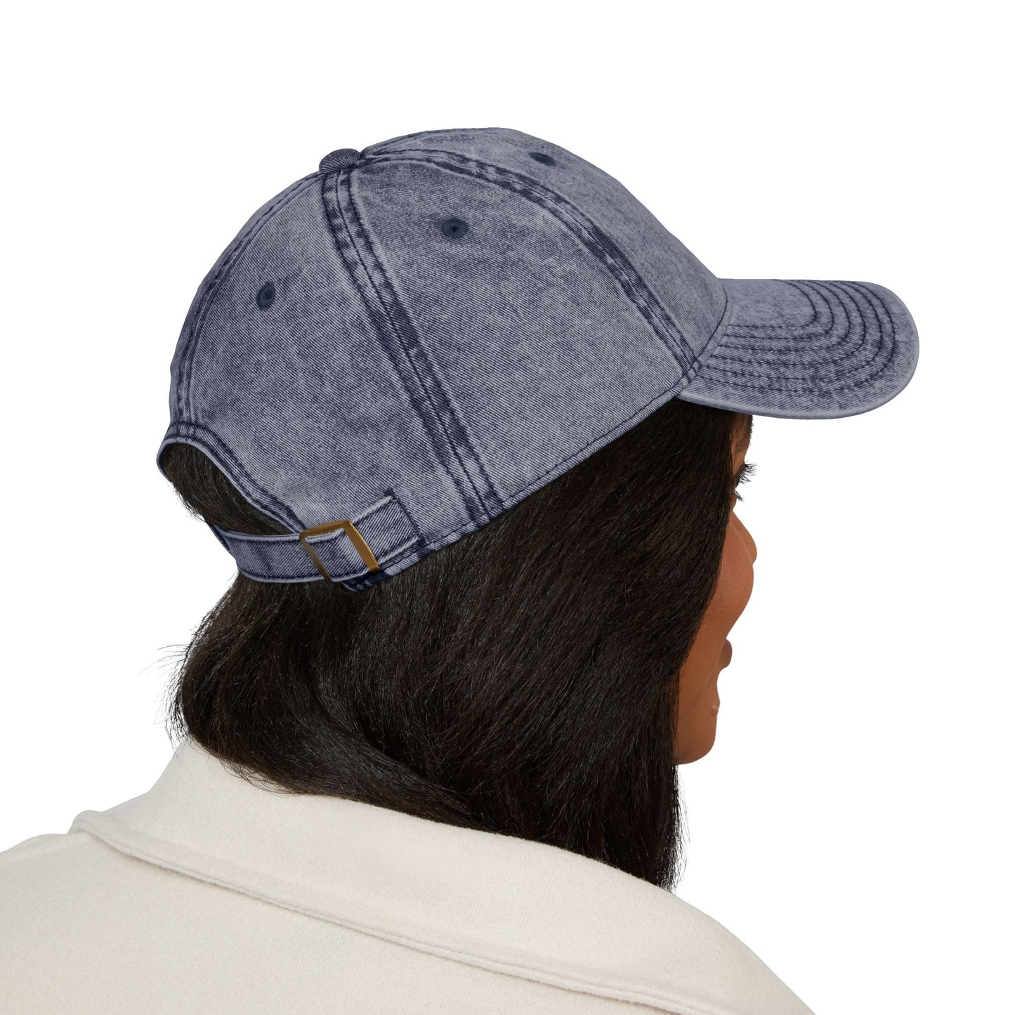 Vintage Embroidered Cap — Distressed Retro Tiger Crest Hat