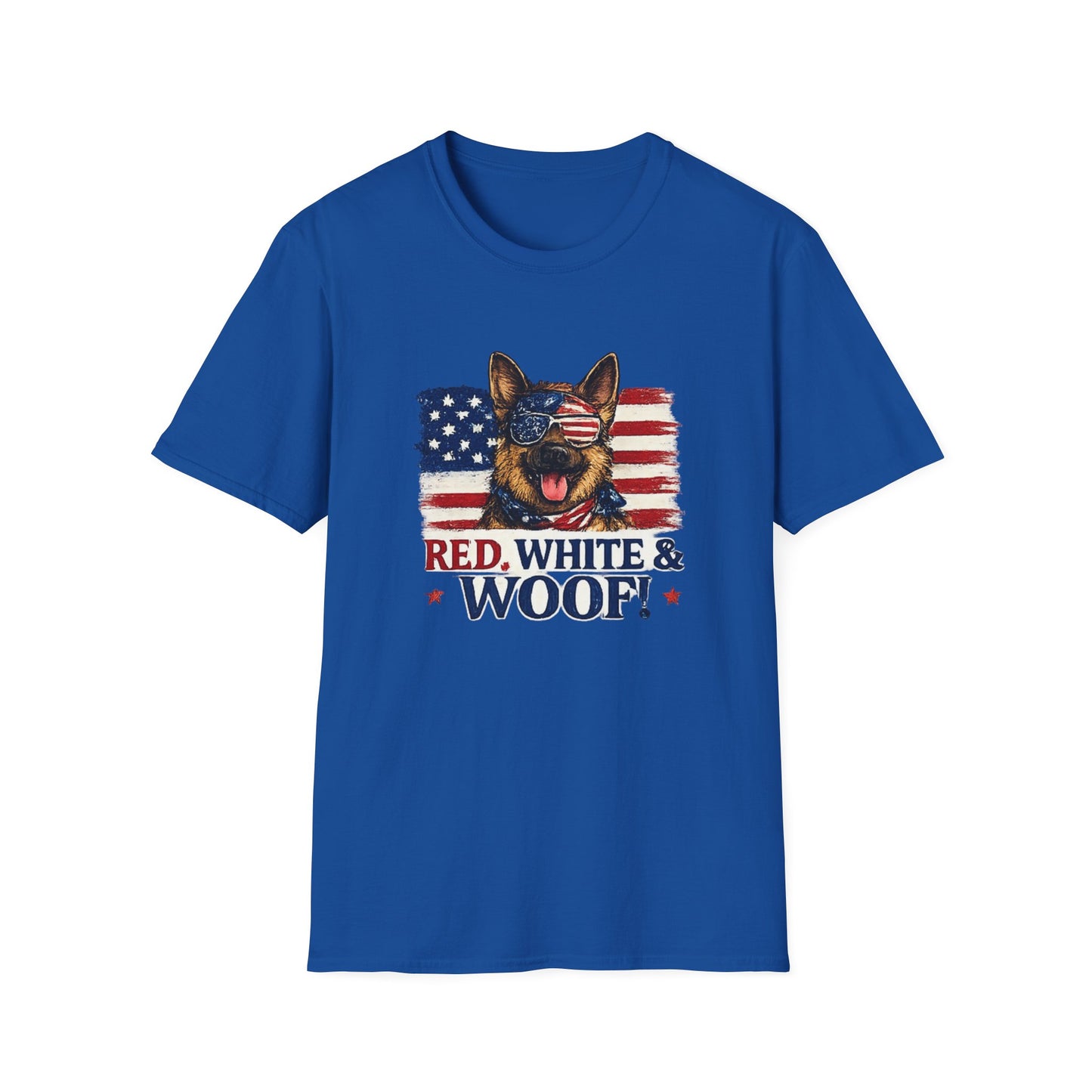Patriotic German Shepherd Graphic T-Shirt | American Flag Dog Tee