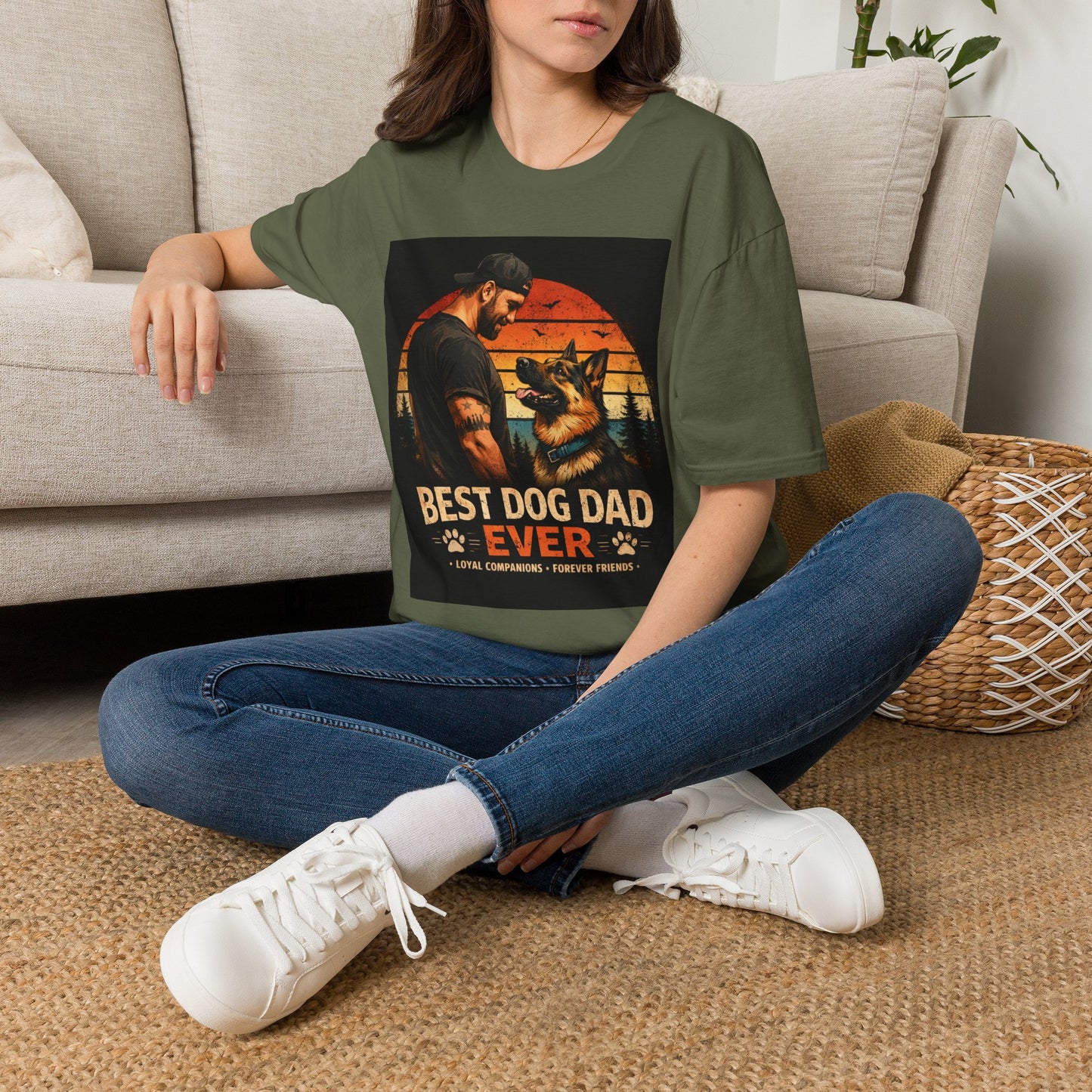 Best Dog Dad Ever Shirt | German Shepherd Dog Dad Tee | Loyal Companions Forever Friends | Gildan 64000 Softstyle