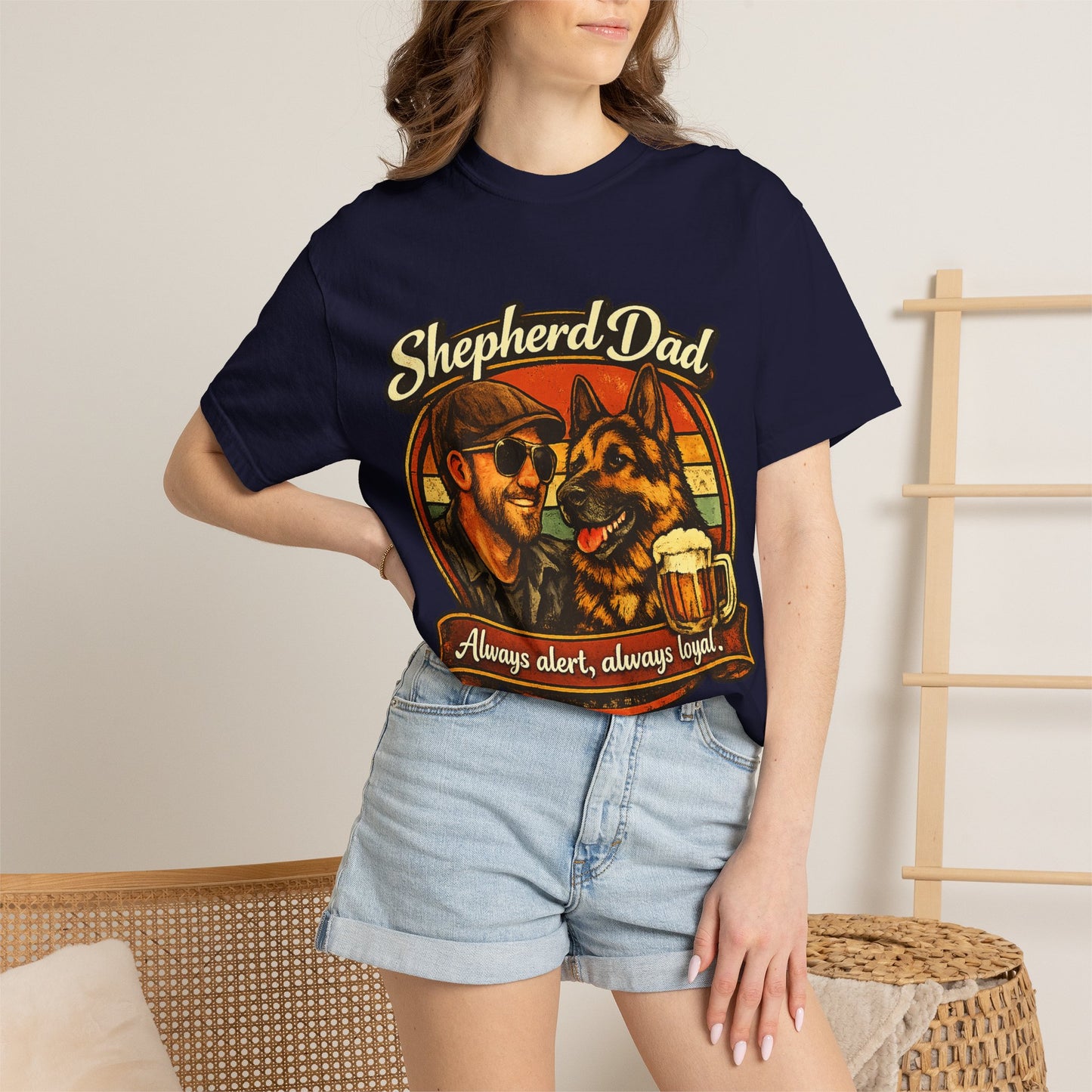 Shepherd Dad graphic T-Shirt | German Shepherd owner tee, dog lover shirt