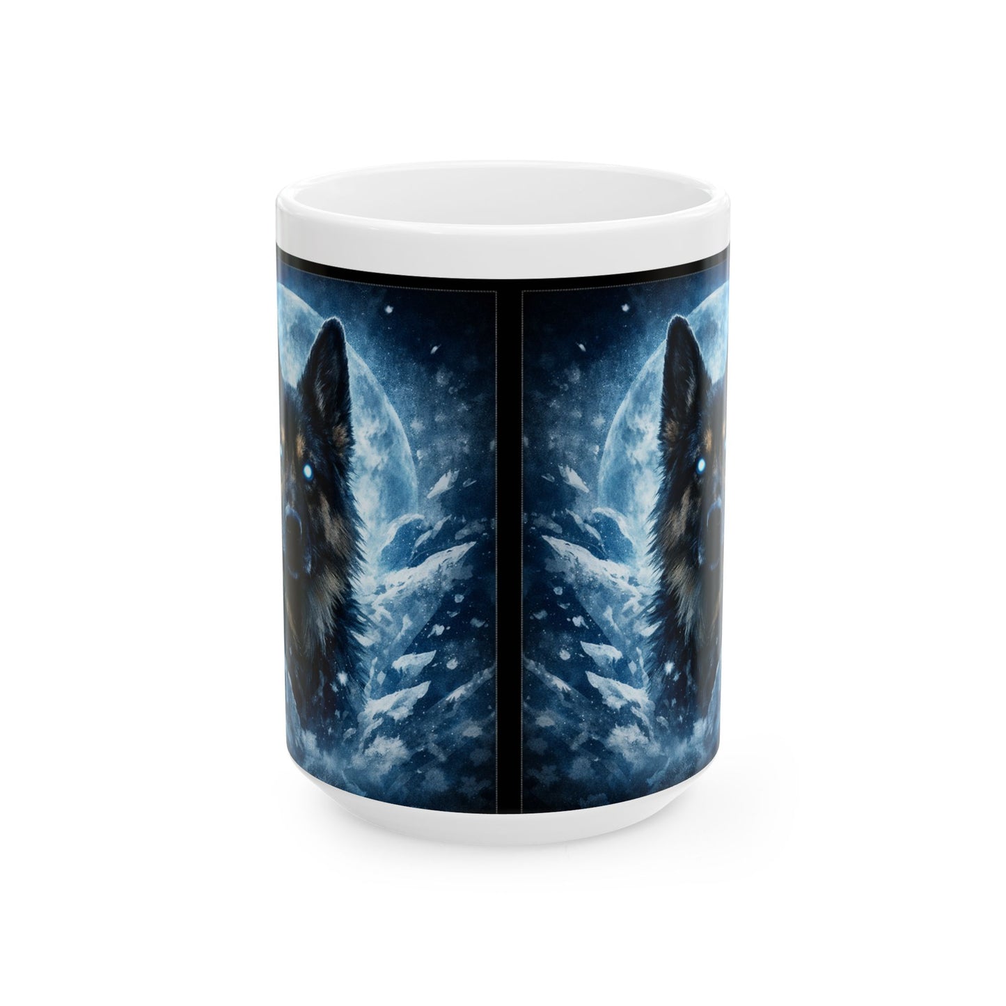 German Shepherd Moon Painting Mug | Ceramic Mug