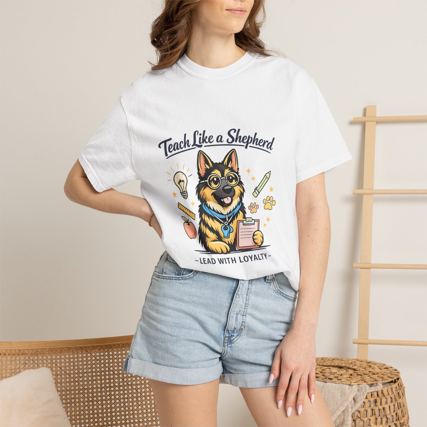 Teacher Life German Shepherd T‑Shirt – Funny Back to School Dog Lover Tee | Classroom Educator Gift | Bella Canvas 3001