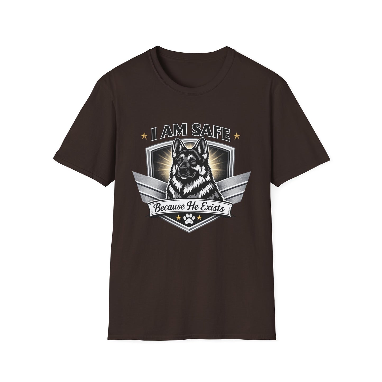 I AM SAFE German Shepherd T-Shirt — K9 Protection Dog Lover Tee