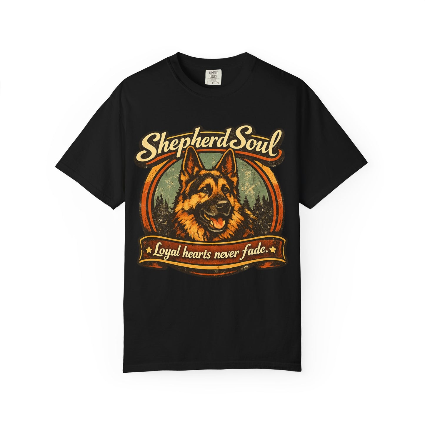Shepherd Soul German Shepherd Portrait T-Shirt | Loyal Hearts Never Fade