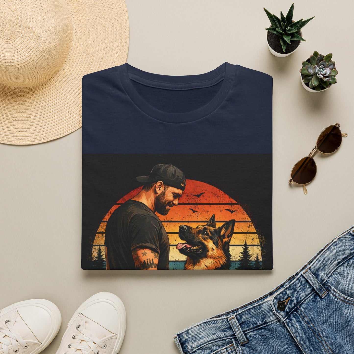 Best Dog Dad Ever Shirt | German Shepherd Dog Dad Tee | Loyal Companions Forever Friends | Gildan 64000 Softstyle