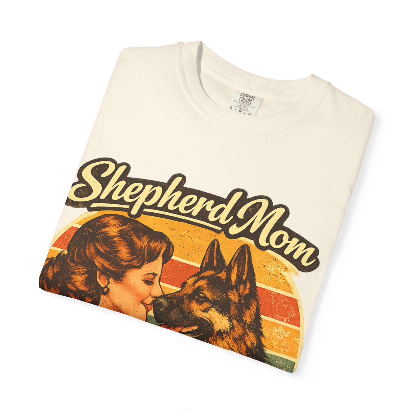 Shepherd Mom Vintage Portrait T-Shirt | German Shepherd Mom Tee