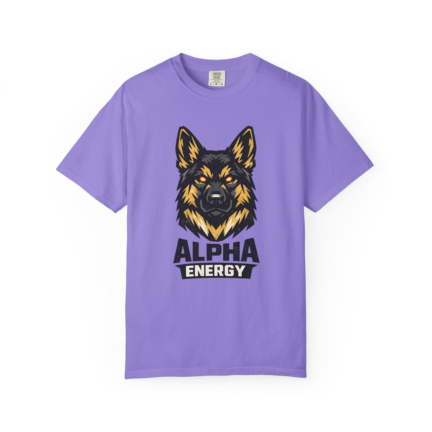 Alpha Energy German Shepherd Head T‑Shirt – Athletic Logo Dog Lover Tee | Bold Working Dog Graphic for Fitness & Streetwear | T‑Shirt