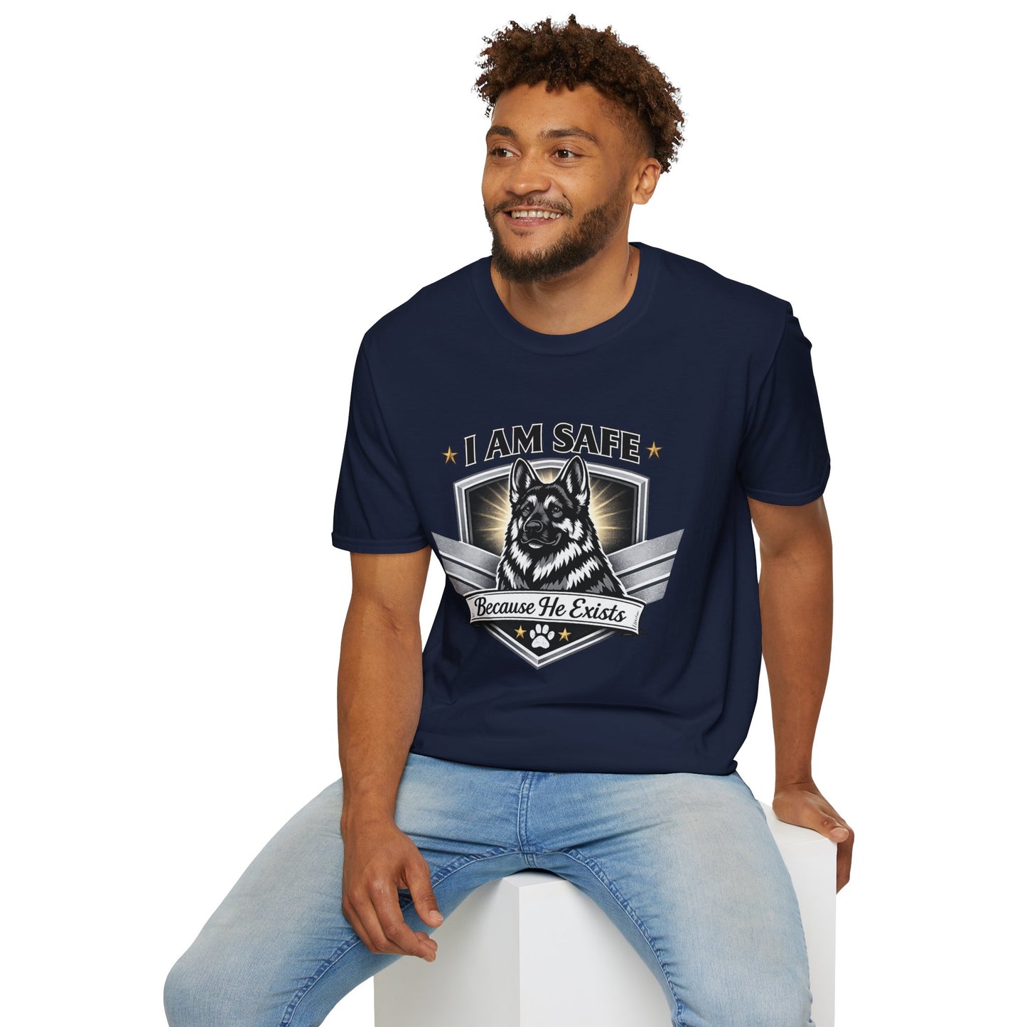 I AM SAFE German Shepherd T-Shirt — K9 Protection Dog Lover Tee