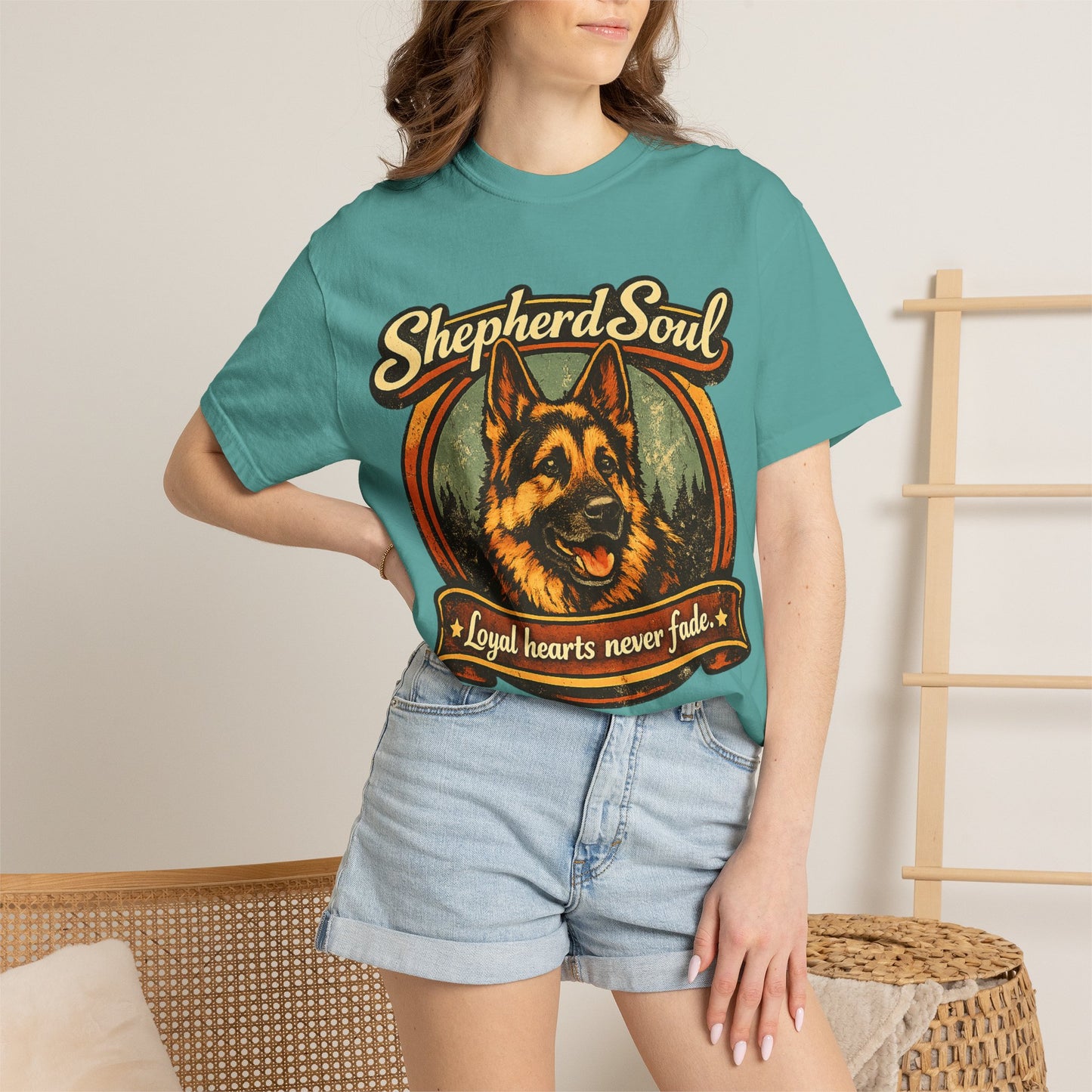 Shepherd Soul German Shepherd Portrait T-Shirt | Loyal Hearts Never Fade