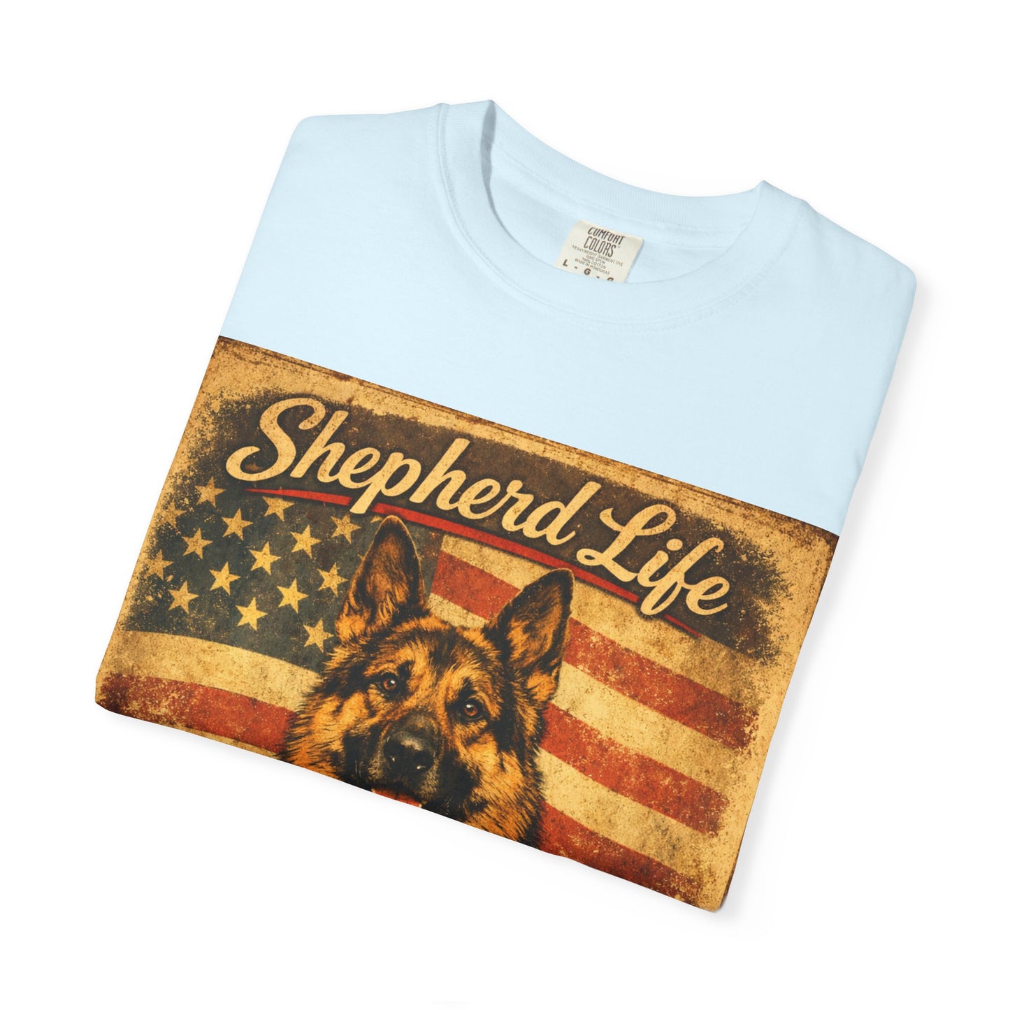 Shepherd Life Faithful & Free German Shepherd Shirt | Patriotic Flag Dog Tee