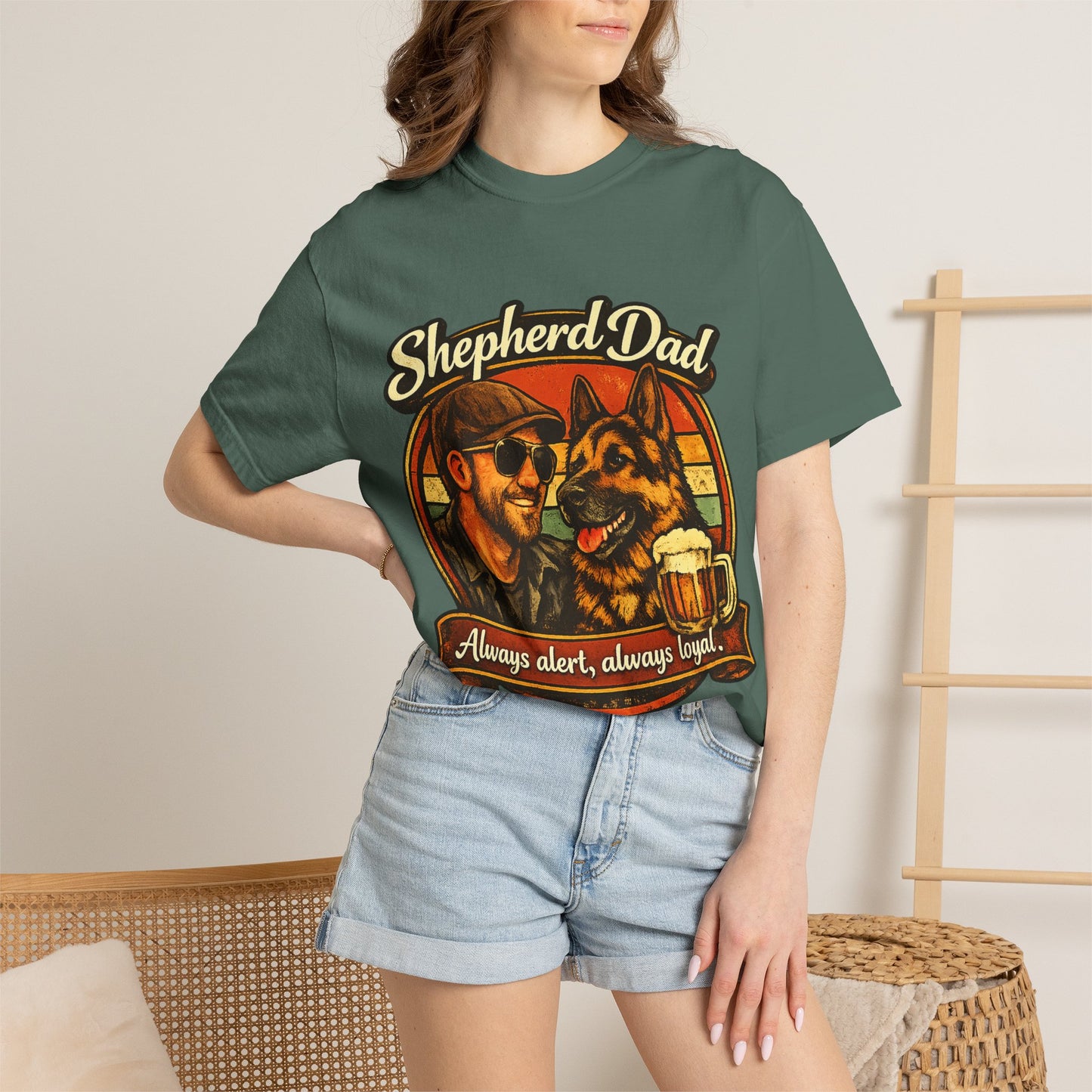 Shepherd Dad graphic T-Shirt | German Shepherd owner tee, dog lover shirt