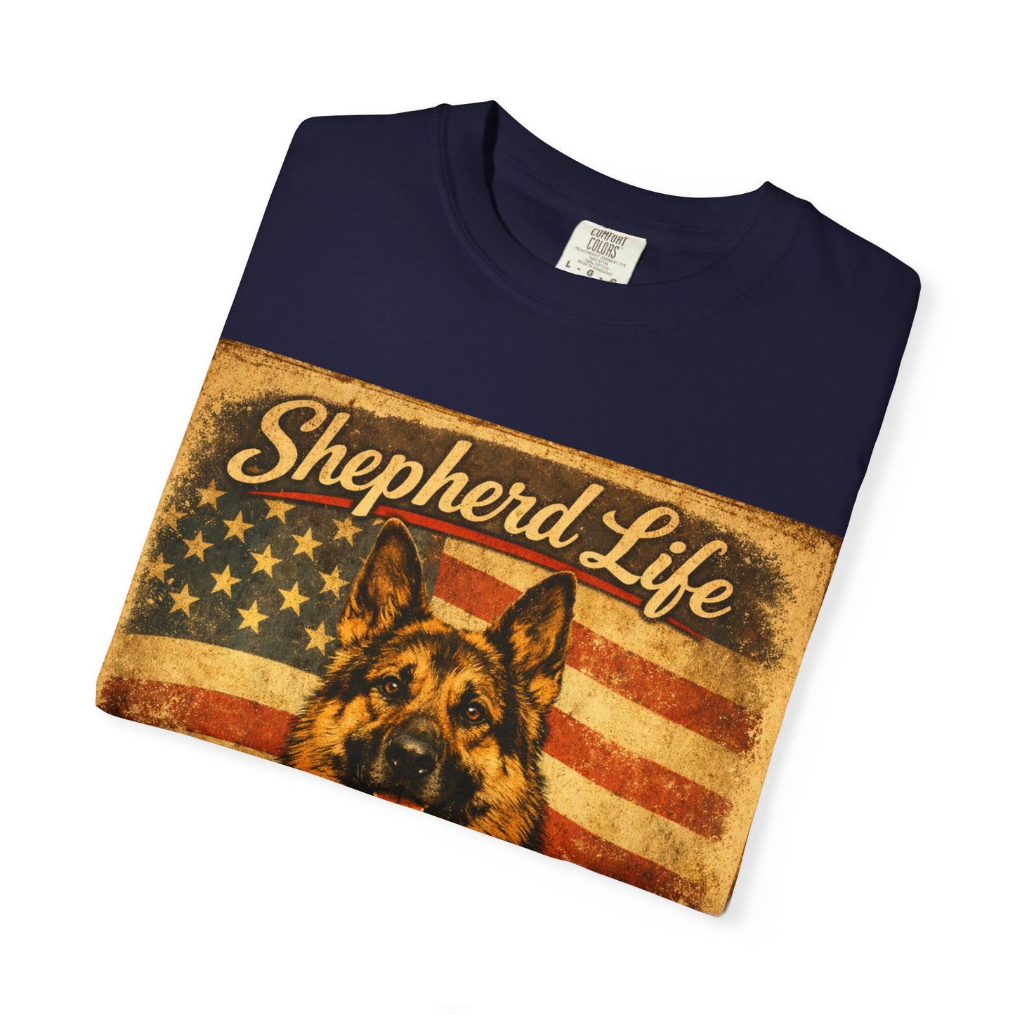 Shepherd Life Faithful & Free German Shepherd Shirt | Patriotic Flag Dog Tee