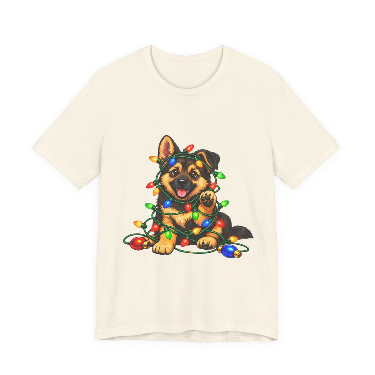 German Shepherd Christmas Shirt, Christmas Lights Puppy Tee, Gift for German Shepherd Lovers
