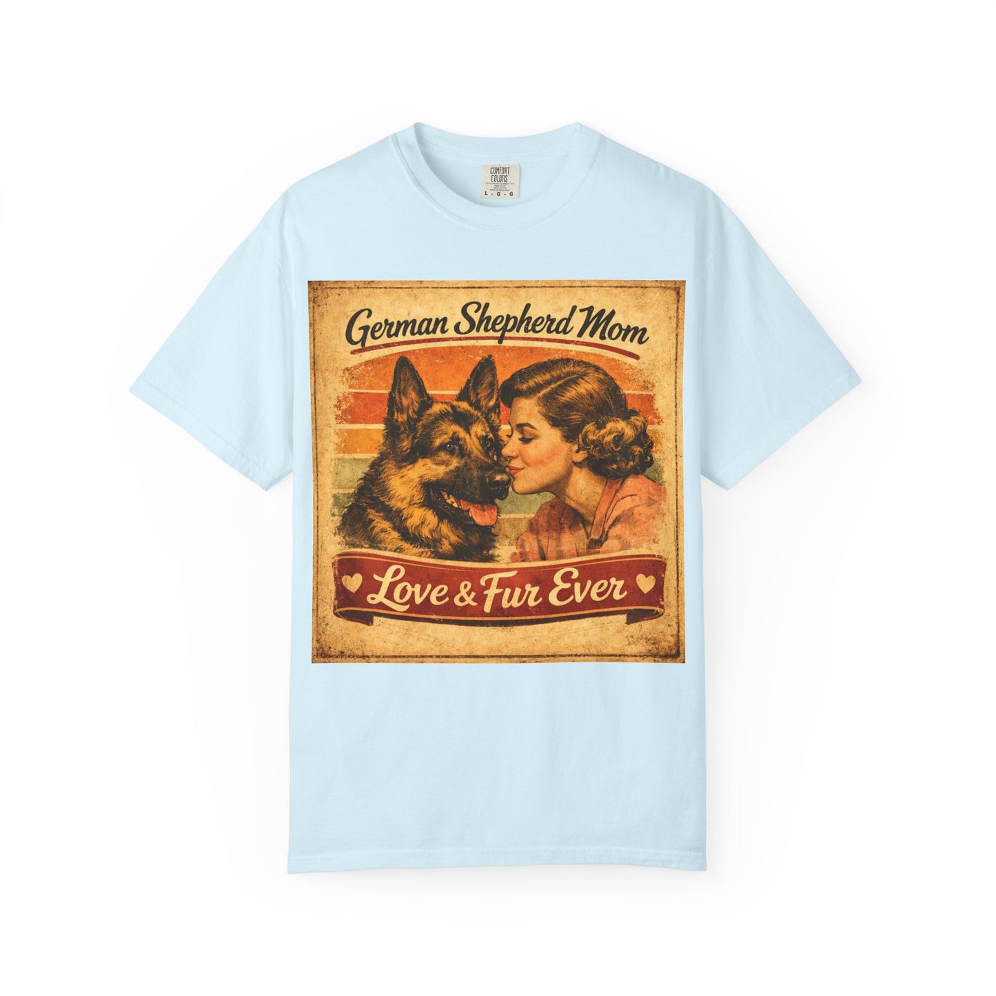 German Shepherd Mom Love & Fur Ever T-shirt | Vintage Dog Mom Tee