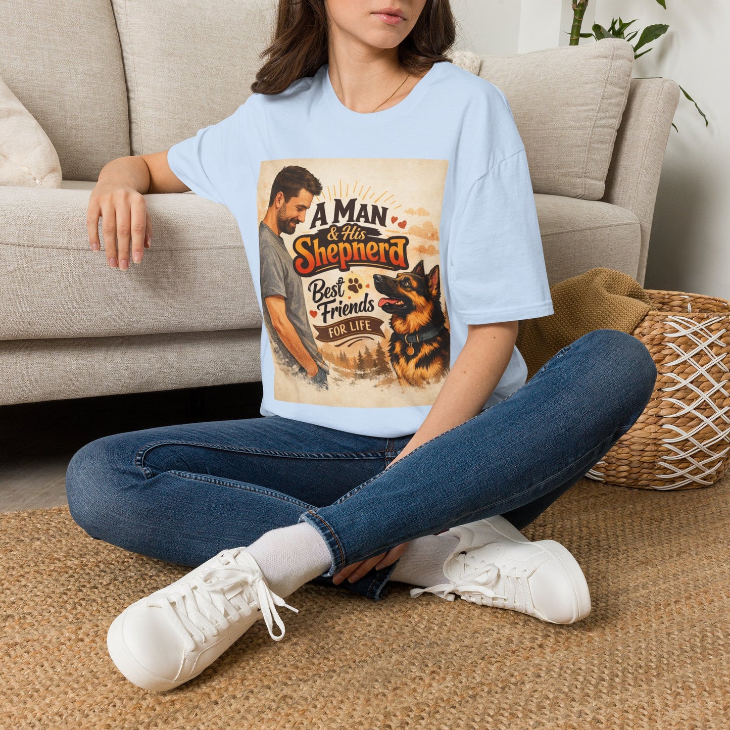 A Man & His Shepherd T‑Shirt — German Shepherd Dog Lover Tee
