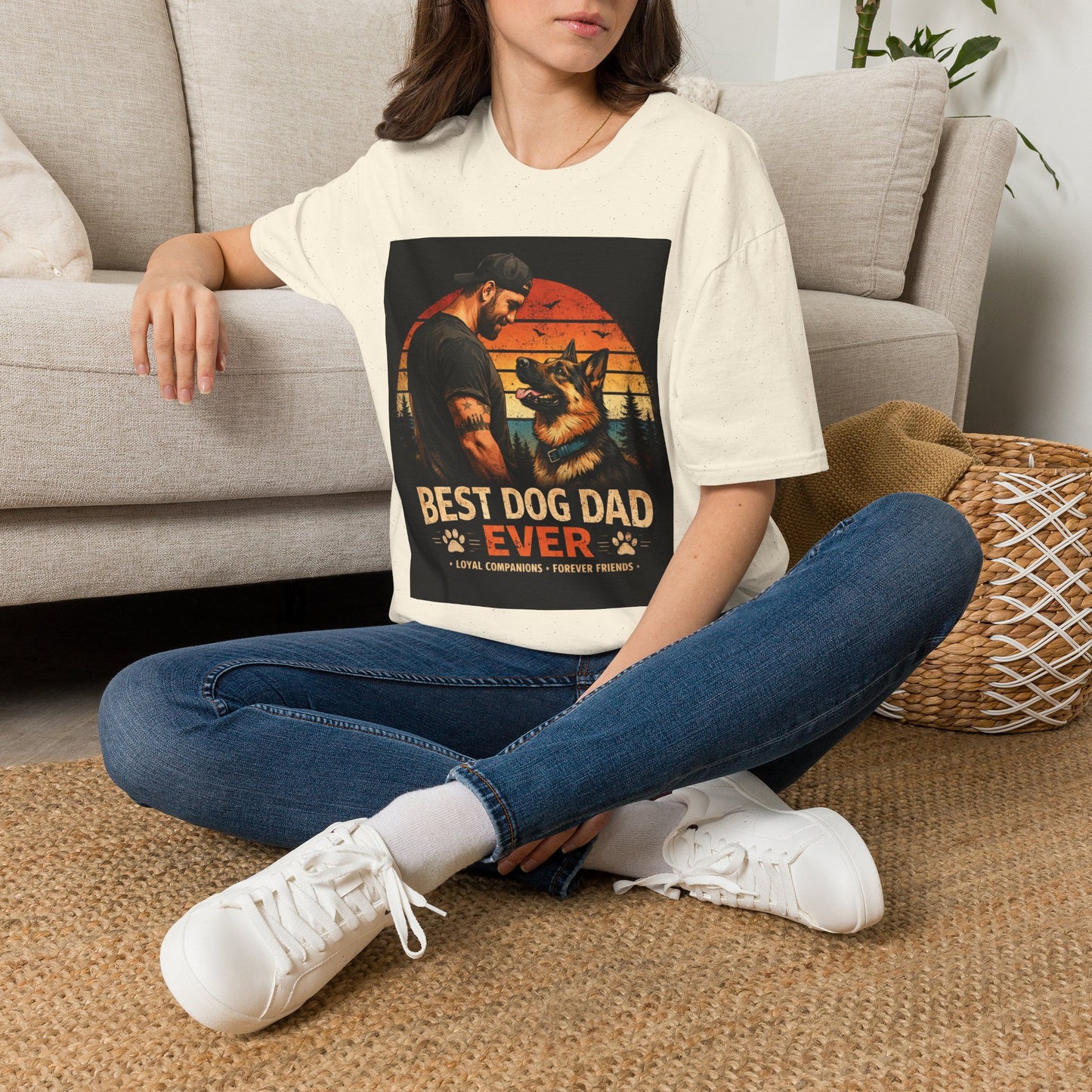 Best Dog Dad Ever Shirt | German Shepherd Dog Dad Tee | Loyal Companions Forever Friends | Gildan 64000 Softstyle