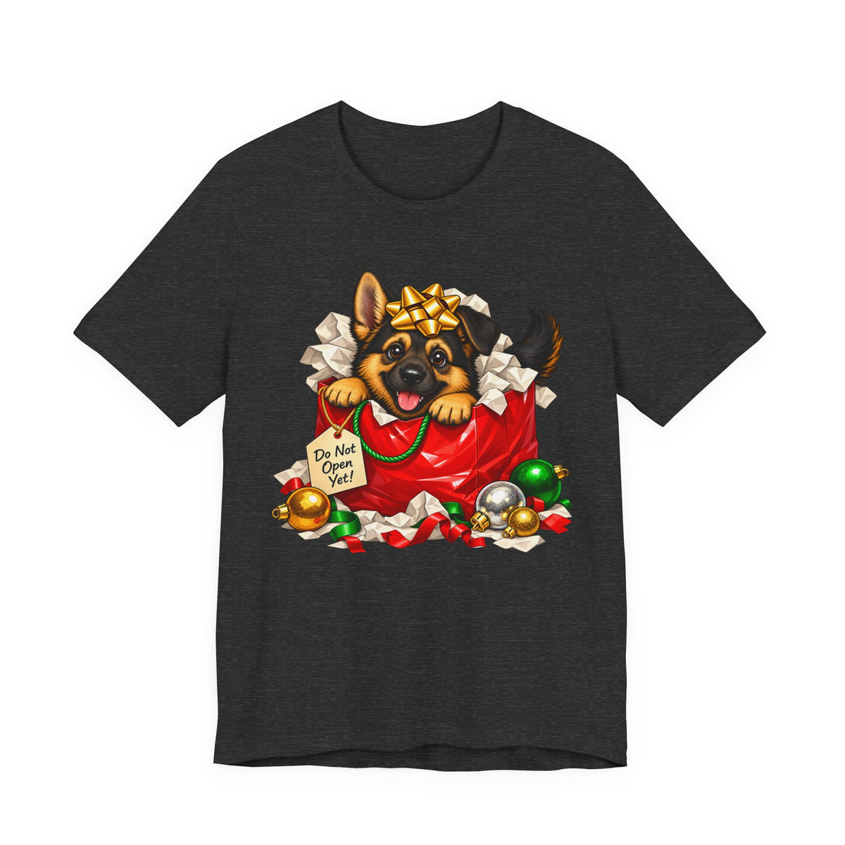 German Shepherd Do Not Open Yet Christmas T-Shirt
