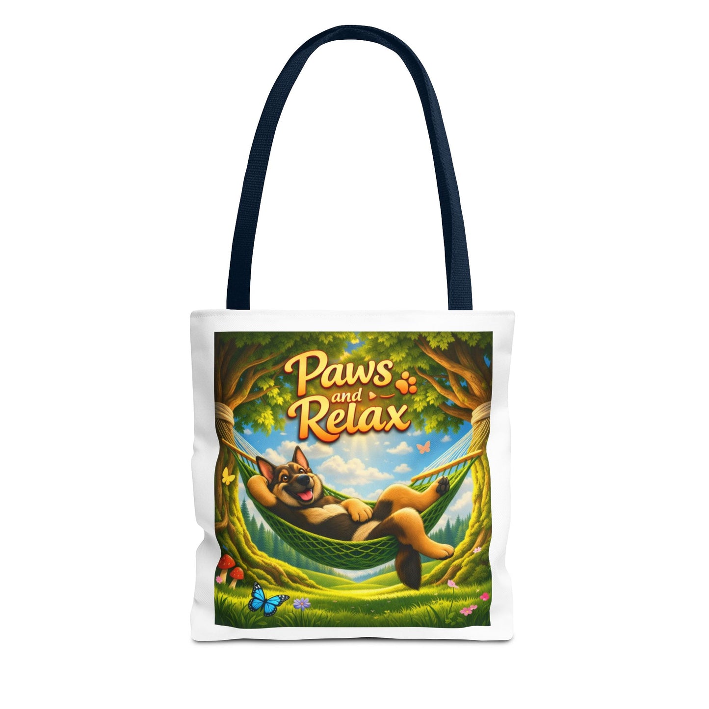 Paws & Relax German Shepherd Tote Bag – Cozy Hammock Dog Art Reusable Carryall