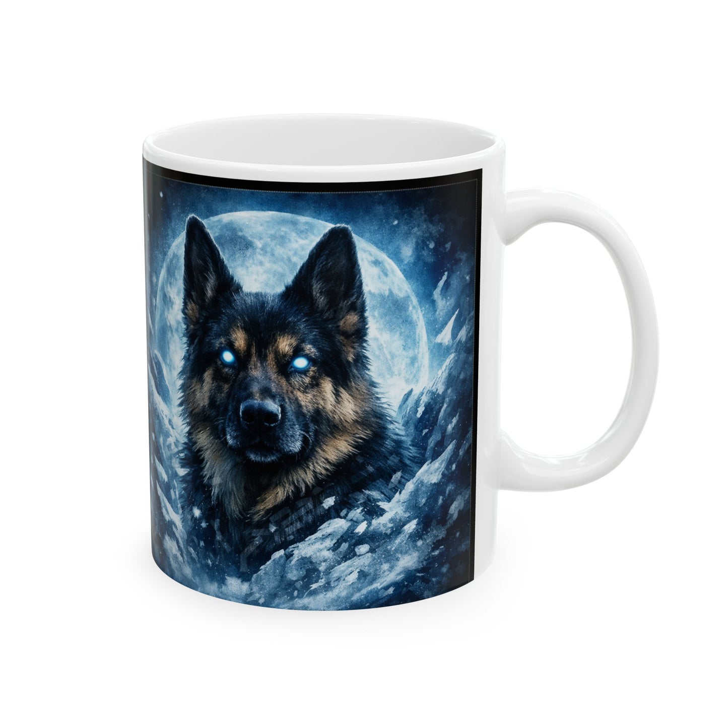 German Shepherd Moon Painting Mug | Ceramic Mug