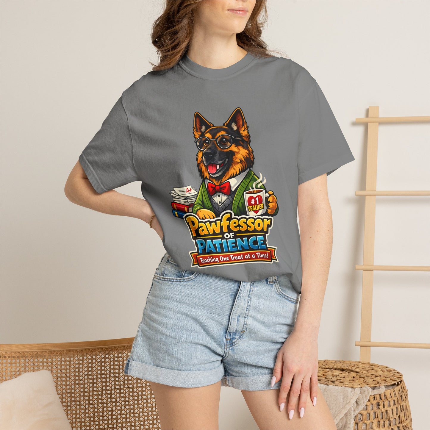Pawfessor of Patience T-Shirt | German Shepherd Teacher Design