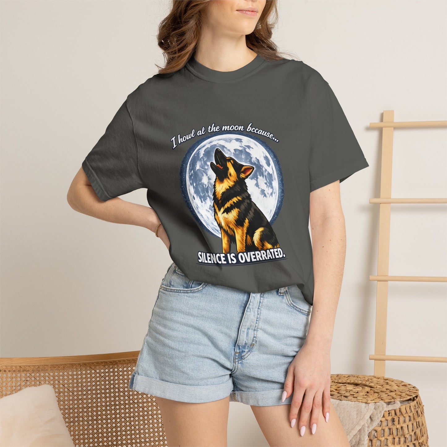 Howl at the Moon German Shepherd T-Shirt | Silence Is Overrated