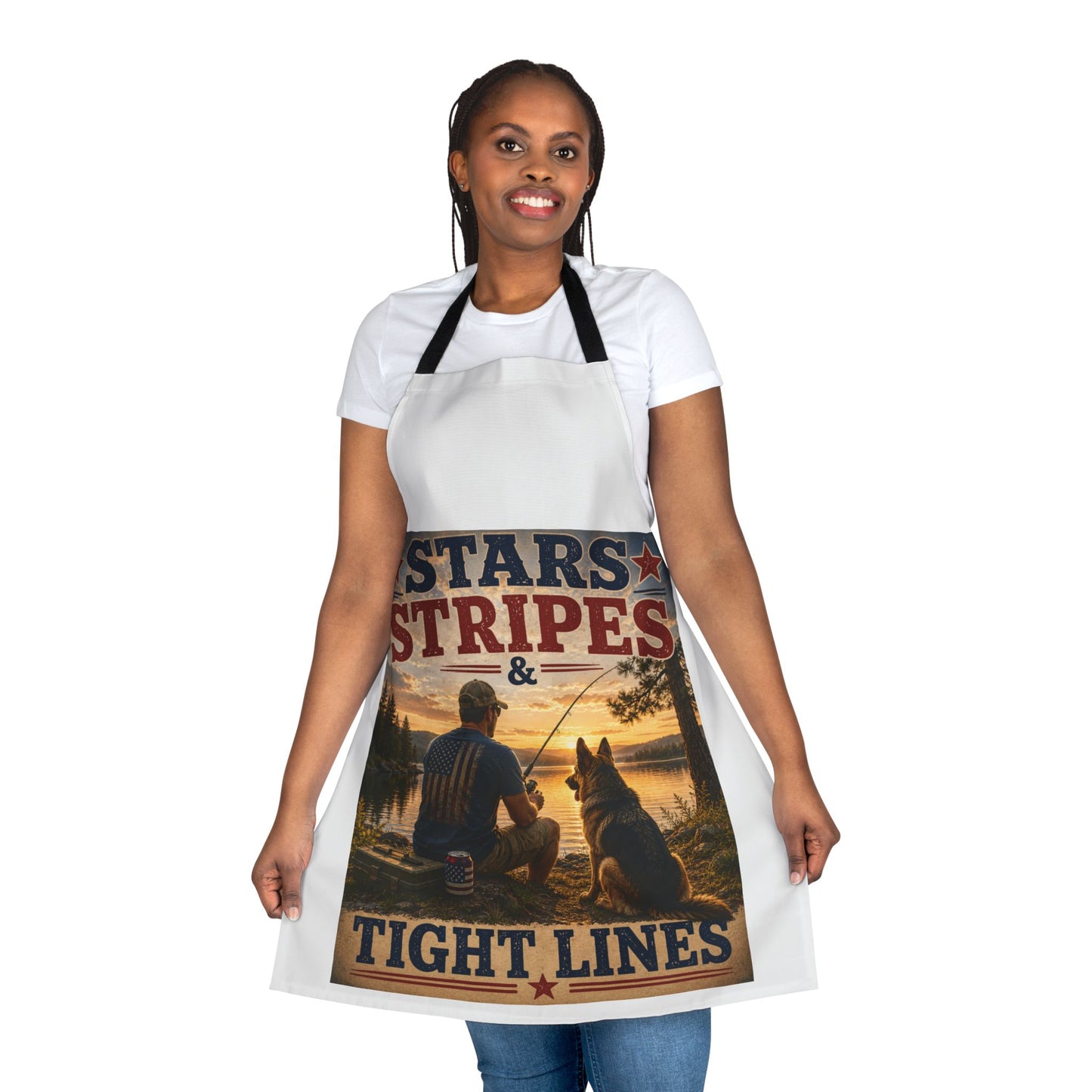 Apron — Stars, Stripes & Tight Lines Fishing Patriotic Apron