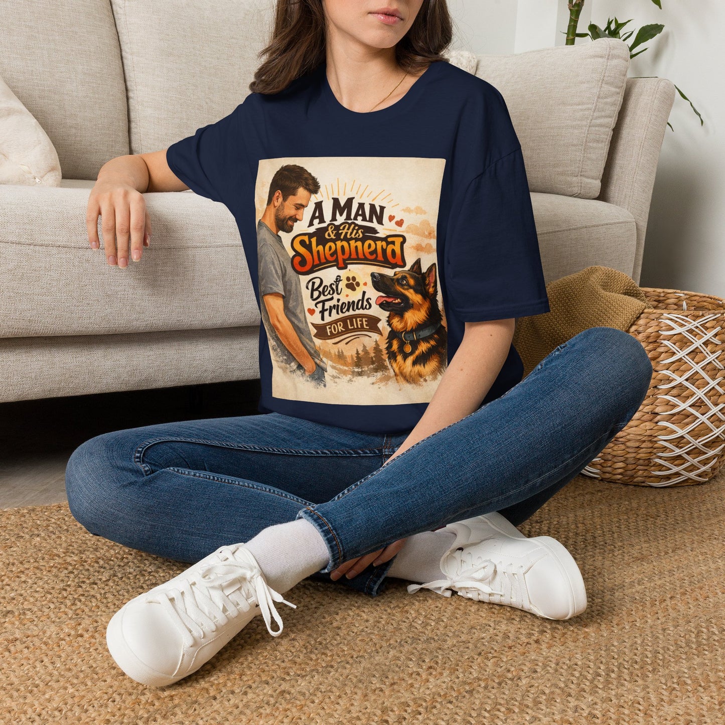 A Man & His Shepherd T‑Shirt — German Shepherd Dog Lover Tee