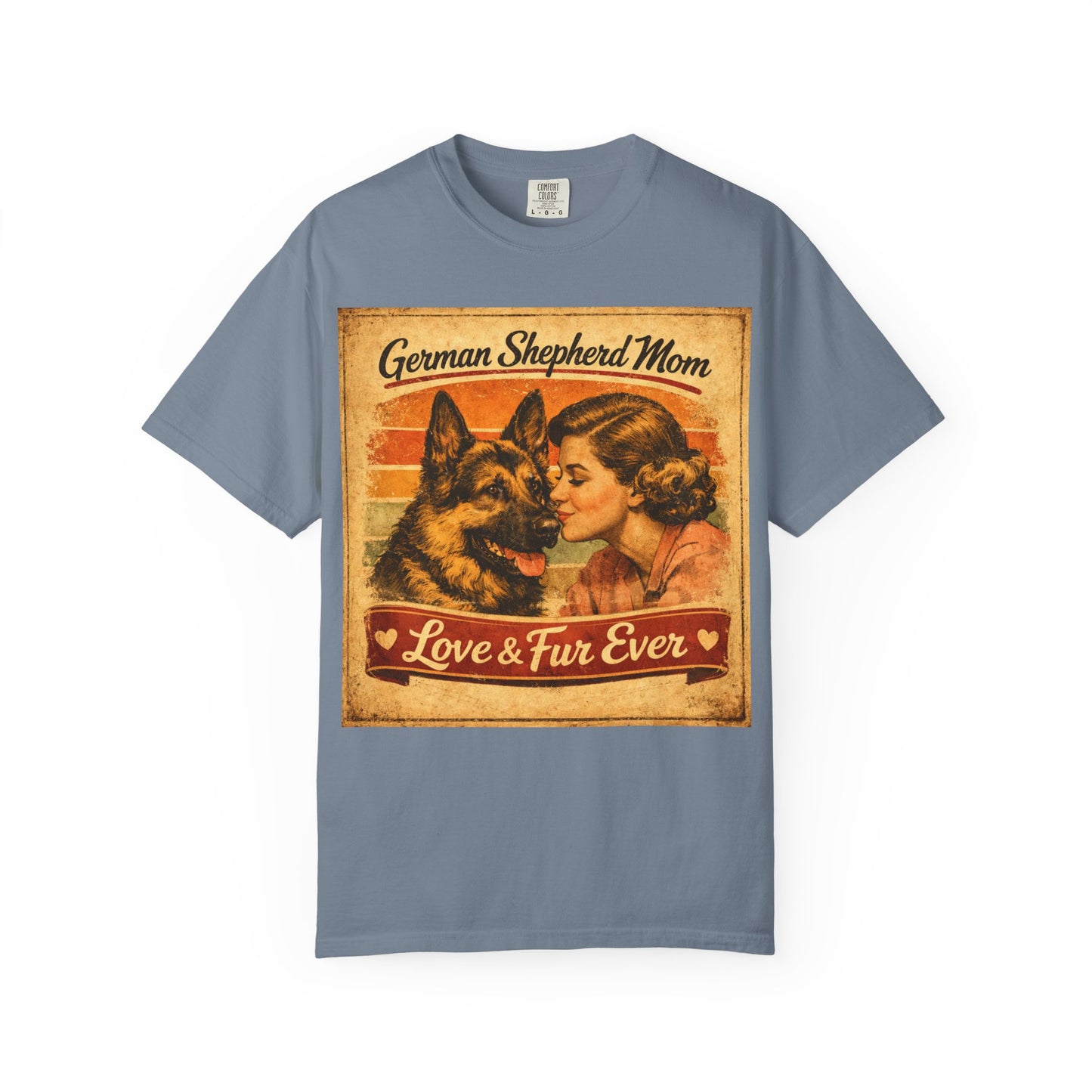German Shepherd Mom Love & Fur Ever T-shirt | Vintage Dog Mom Tee