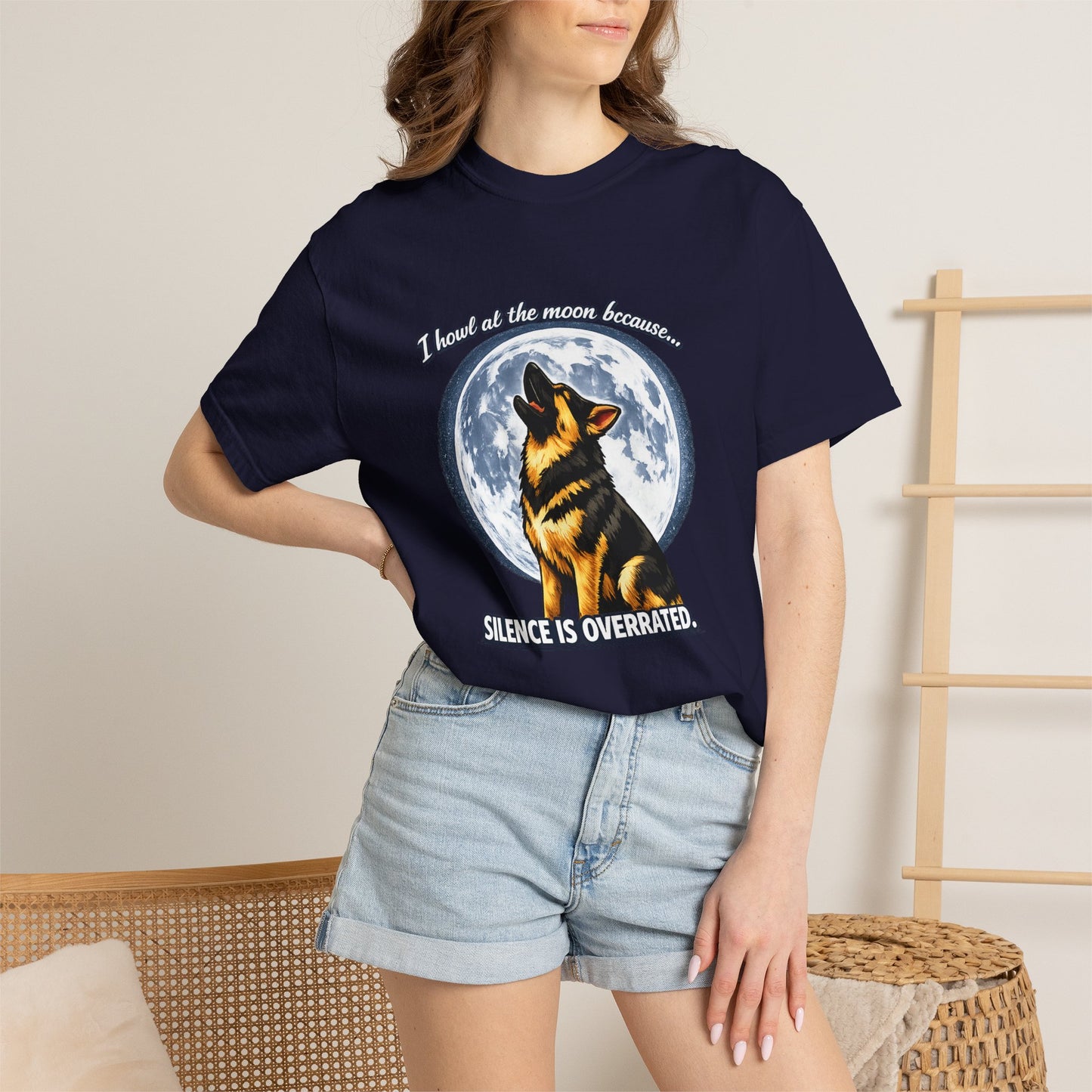 Howl at the Moon German Shepherd T-Shirt | Silence Is Overrated