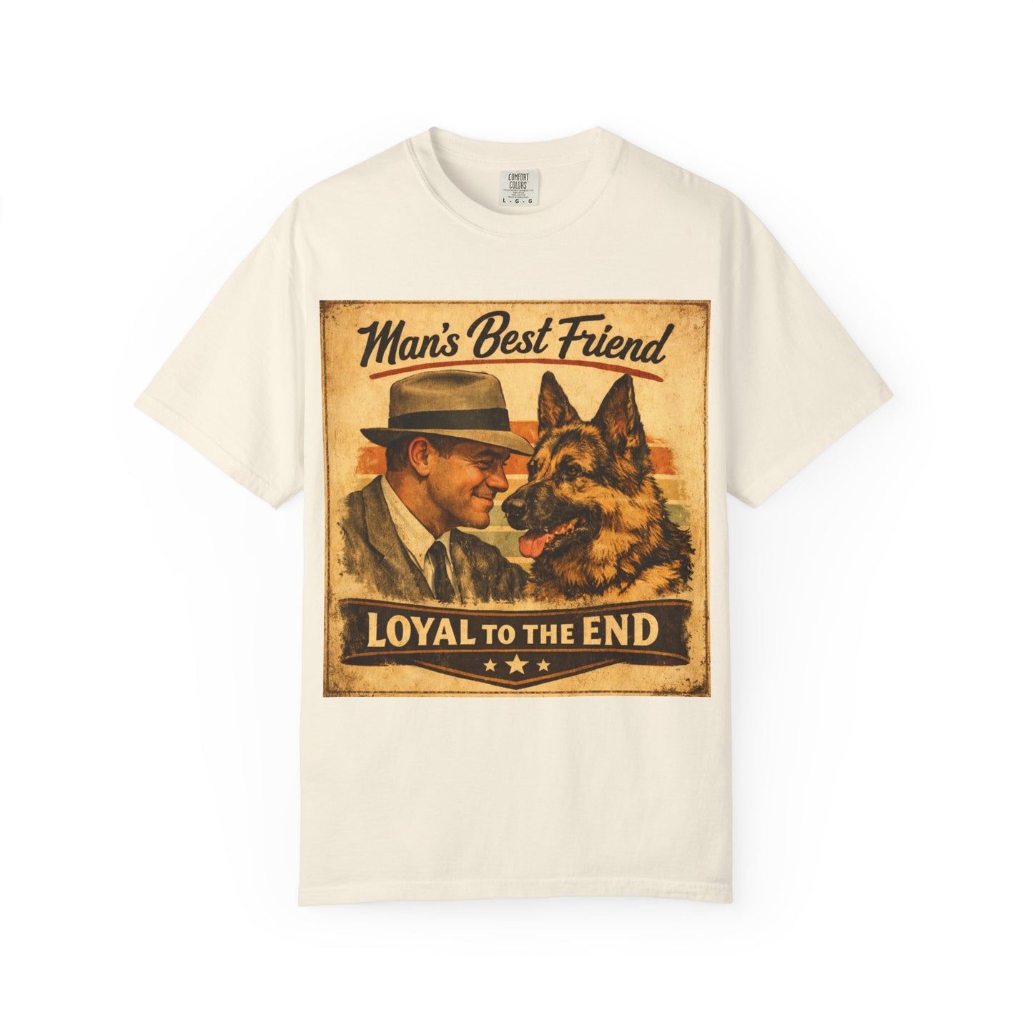 Man's Best Friend Loyal to the End T-shirt | Retro Dog Vintage Poster