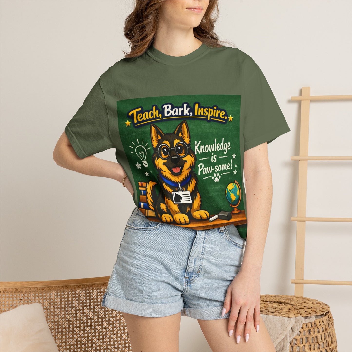 Teach, Bark, Inspire T-Shirt | German Shepherd Teacher Shirt