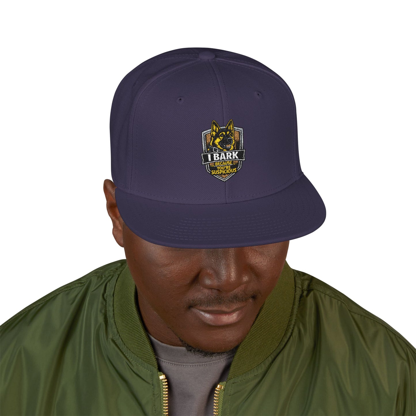 Embroidered Crown Skull Snapback Hat — Streetwear Baseball Cap with Gold Accent