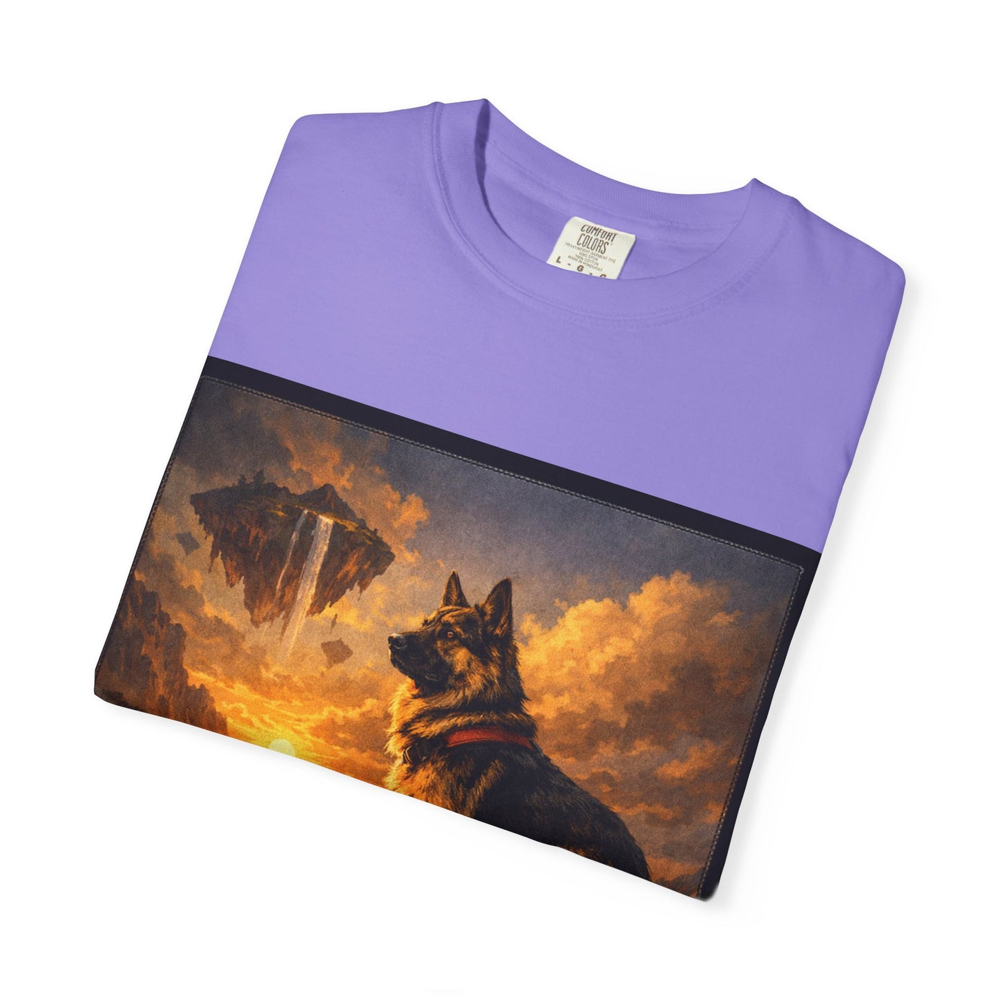 German Shepherd at Sunset T-shirt | Dog Portrait, Epic Landscape