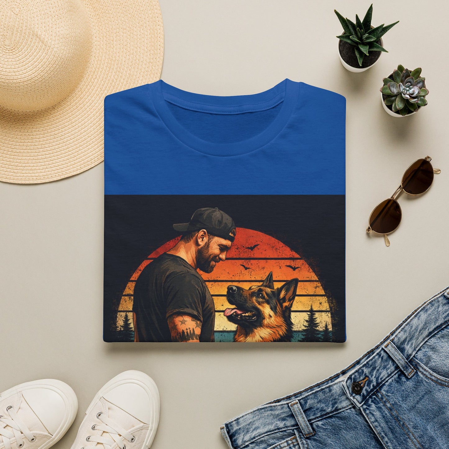 Best Dog Dad Ever Shirt | German Shepherd Dog Dad Tee | Loyal Companions Forever Friends | Gildan 64000 Softstyle
