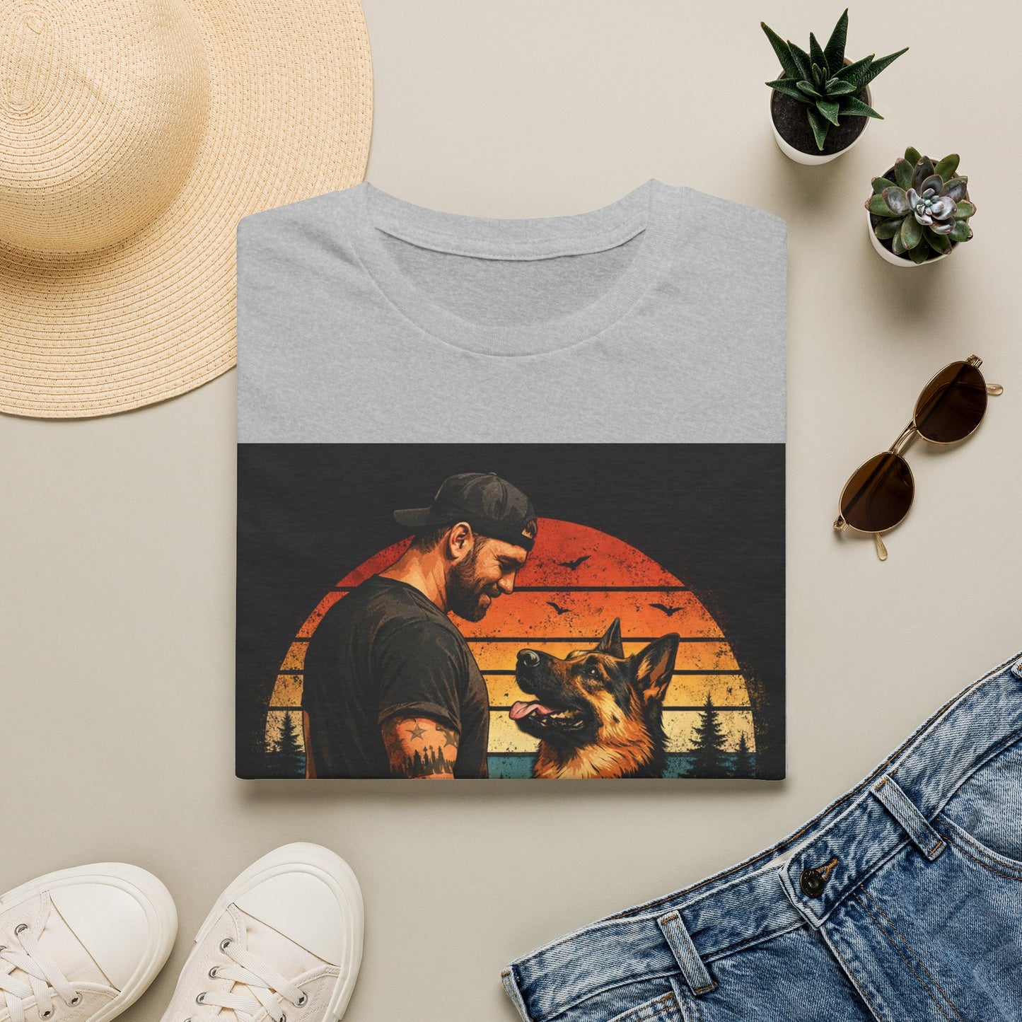 Best Dog Dad Ever Shirt | German Shepherd Dog Dad Tee | Loyal Companions Forever Friends | Gildan 64000 Softstyle