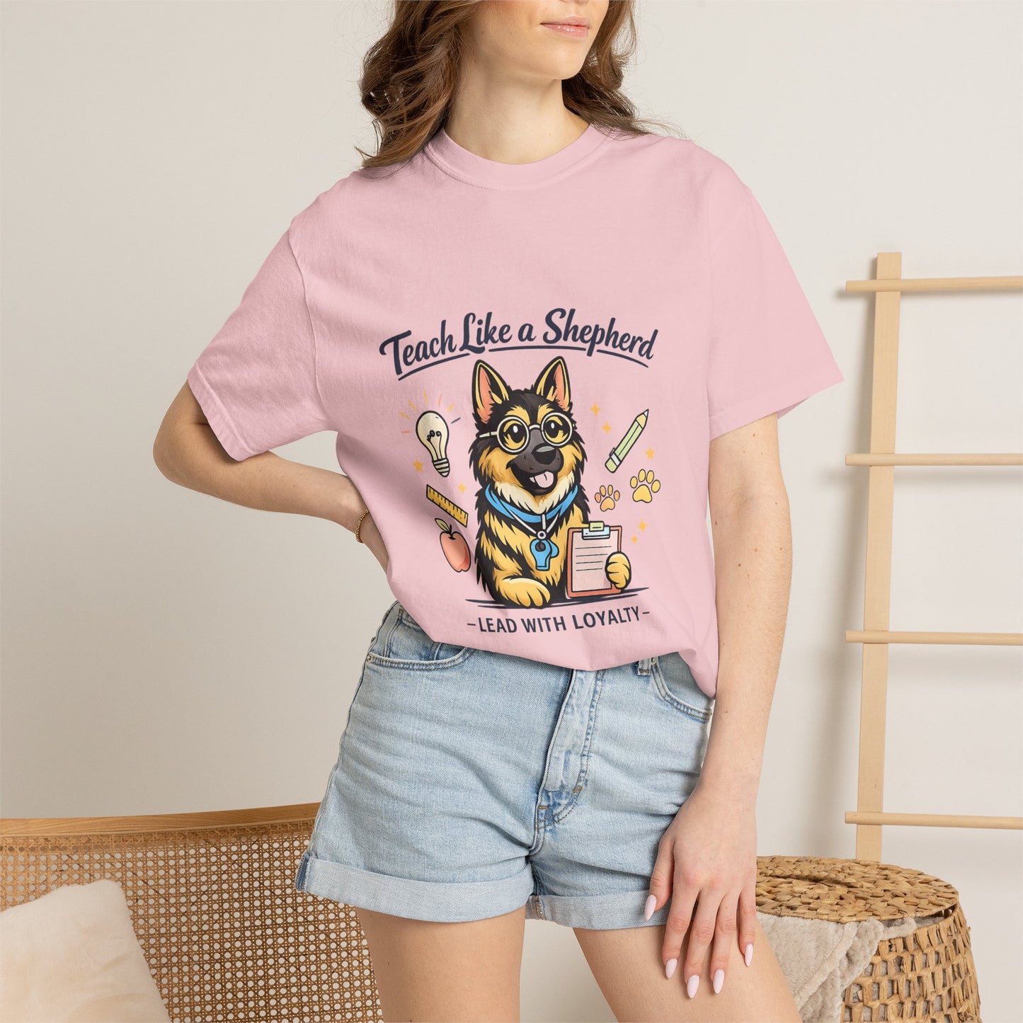 Teacher Life German Shepherd T‑Shirt – Funny Back to School Dog Lover Tee | Classroom Educator Gift | Bella Canvas 3001